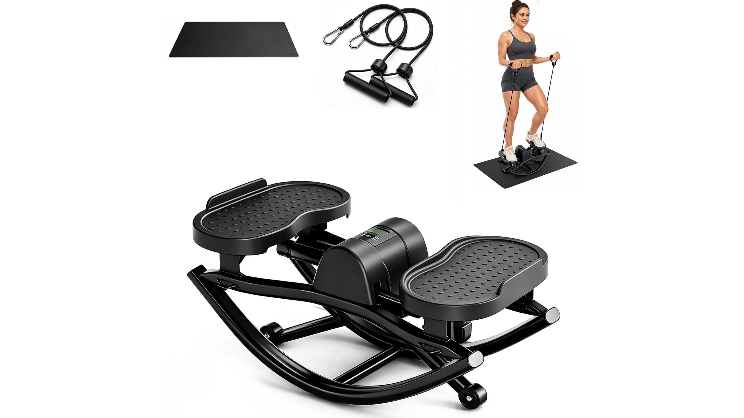 Rock Stepper twist step machine, compact lower body trainer for living room cardio