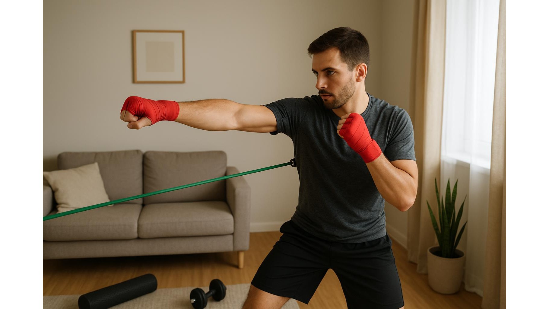 Resistance band boxing conditioning: 35-minute home workout for power, cardio and shoulder health