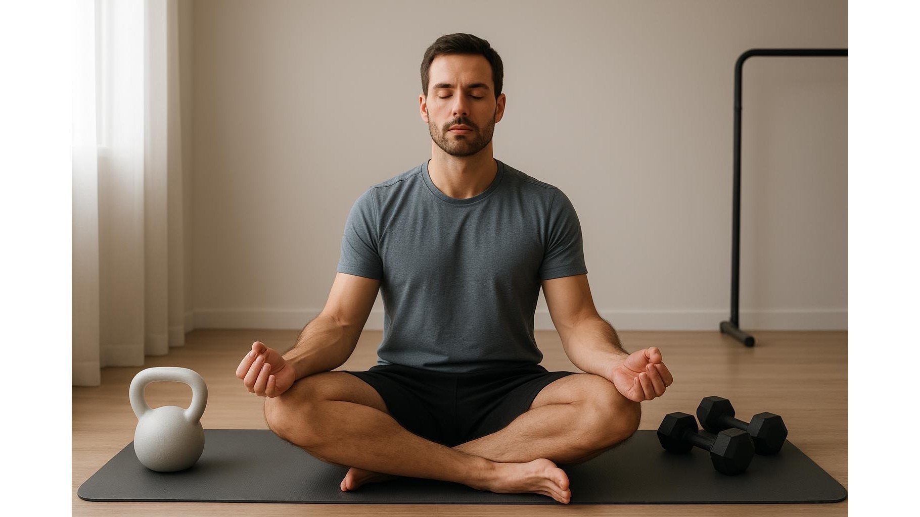 Breathing ladder cool-downs after kettlebell and dumbbell circuits at home
