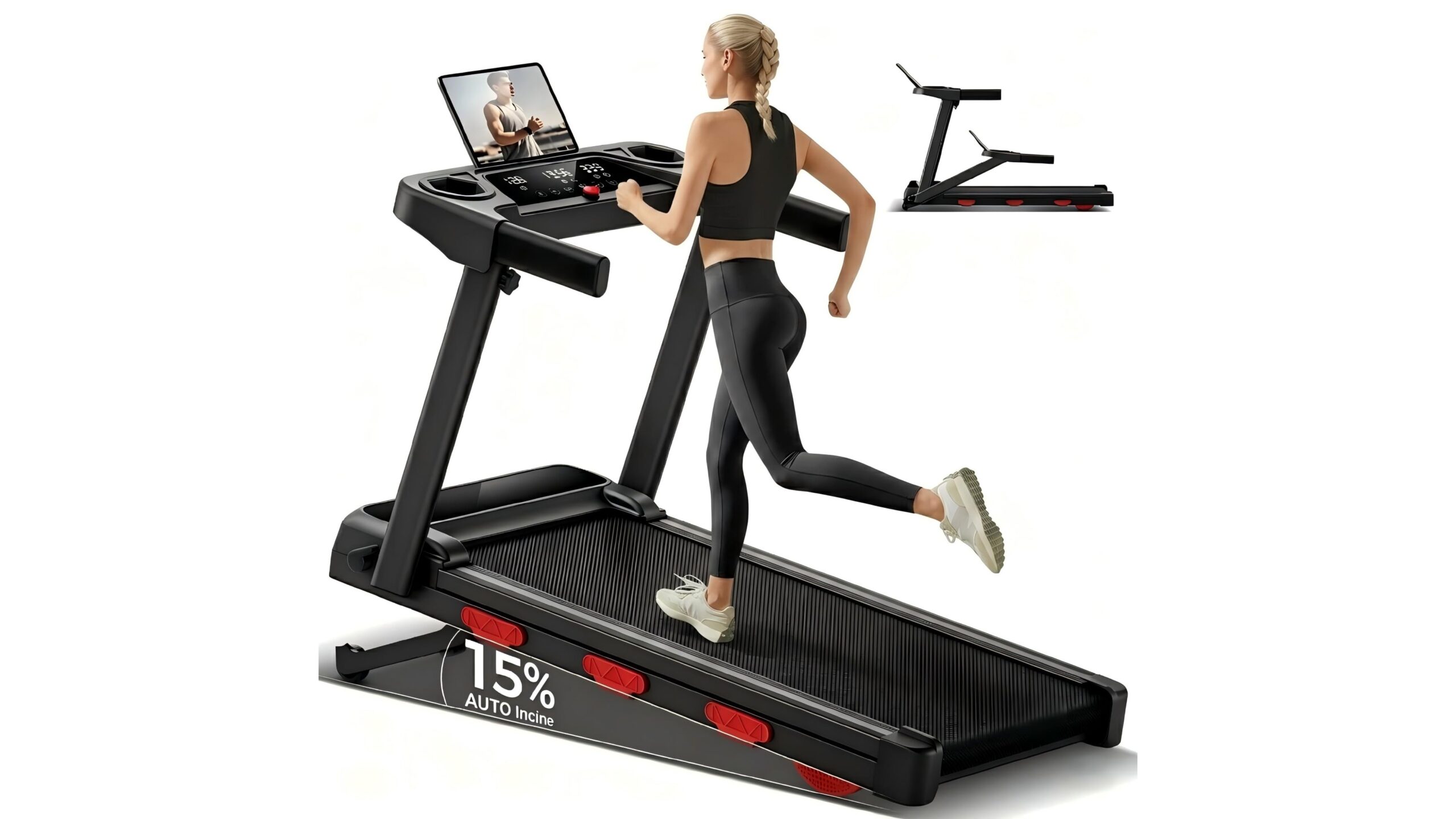 Foldable home treadmill with auto incline in promo on Amazon: compact running with real hill work