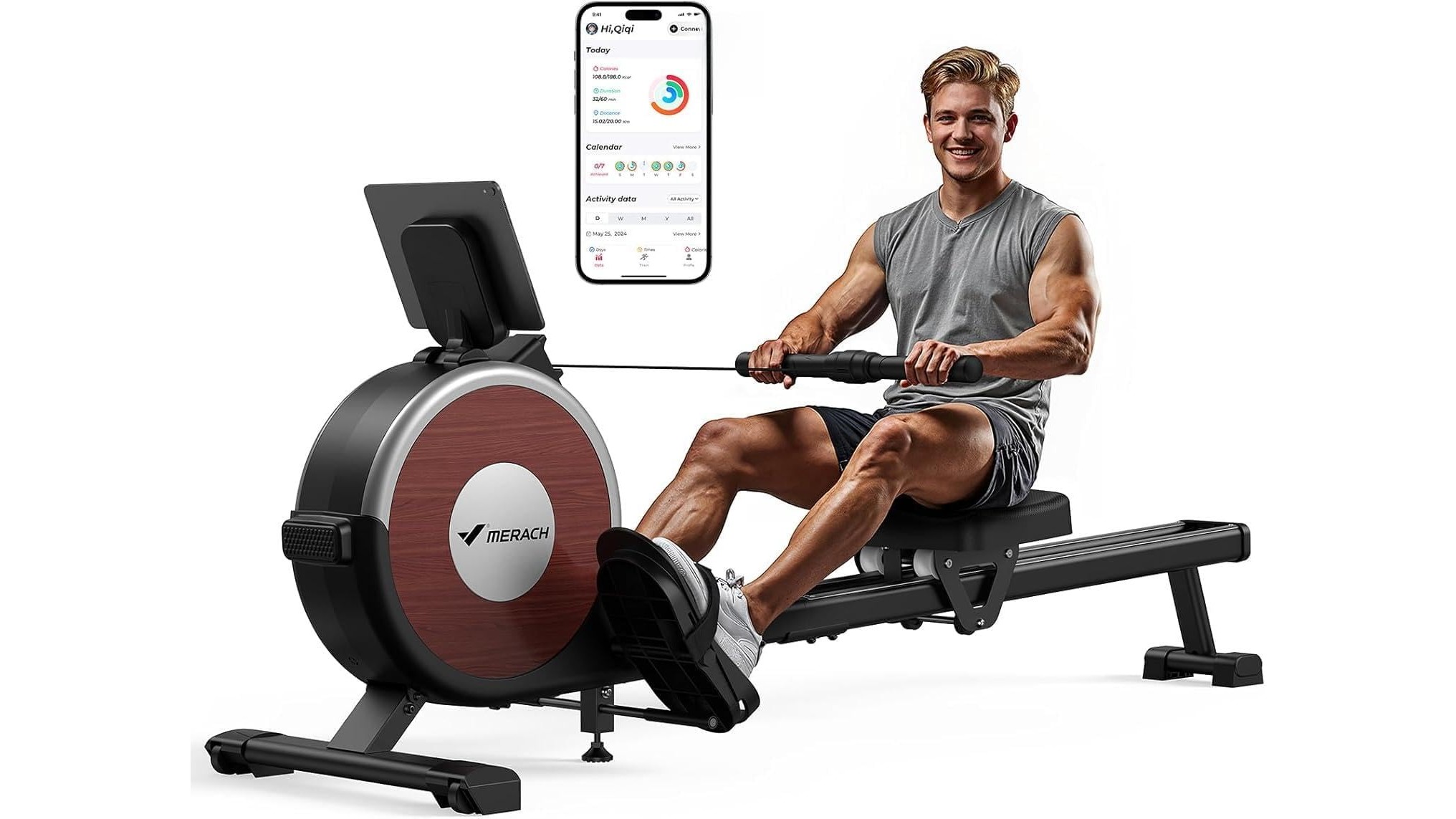 MERACH rowing machine for home gym, a quiet magnetic rower with app support at a great Amazon price