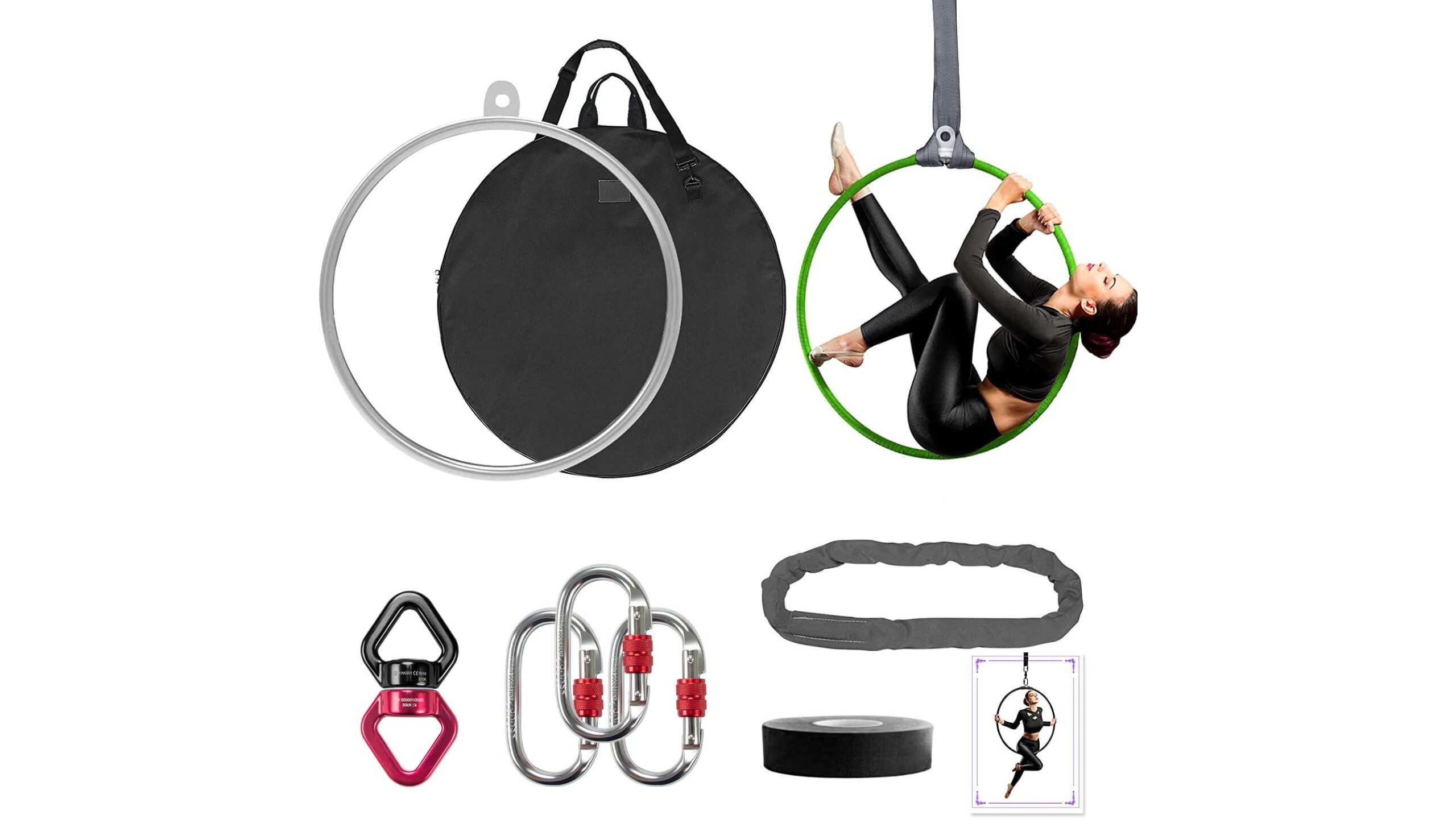 DASKING Aerial Hoop Lyra set, a complete home aerial fitness kit now on Amazon