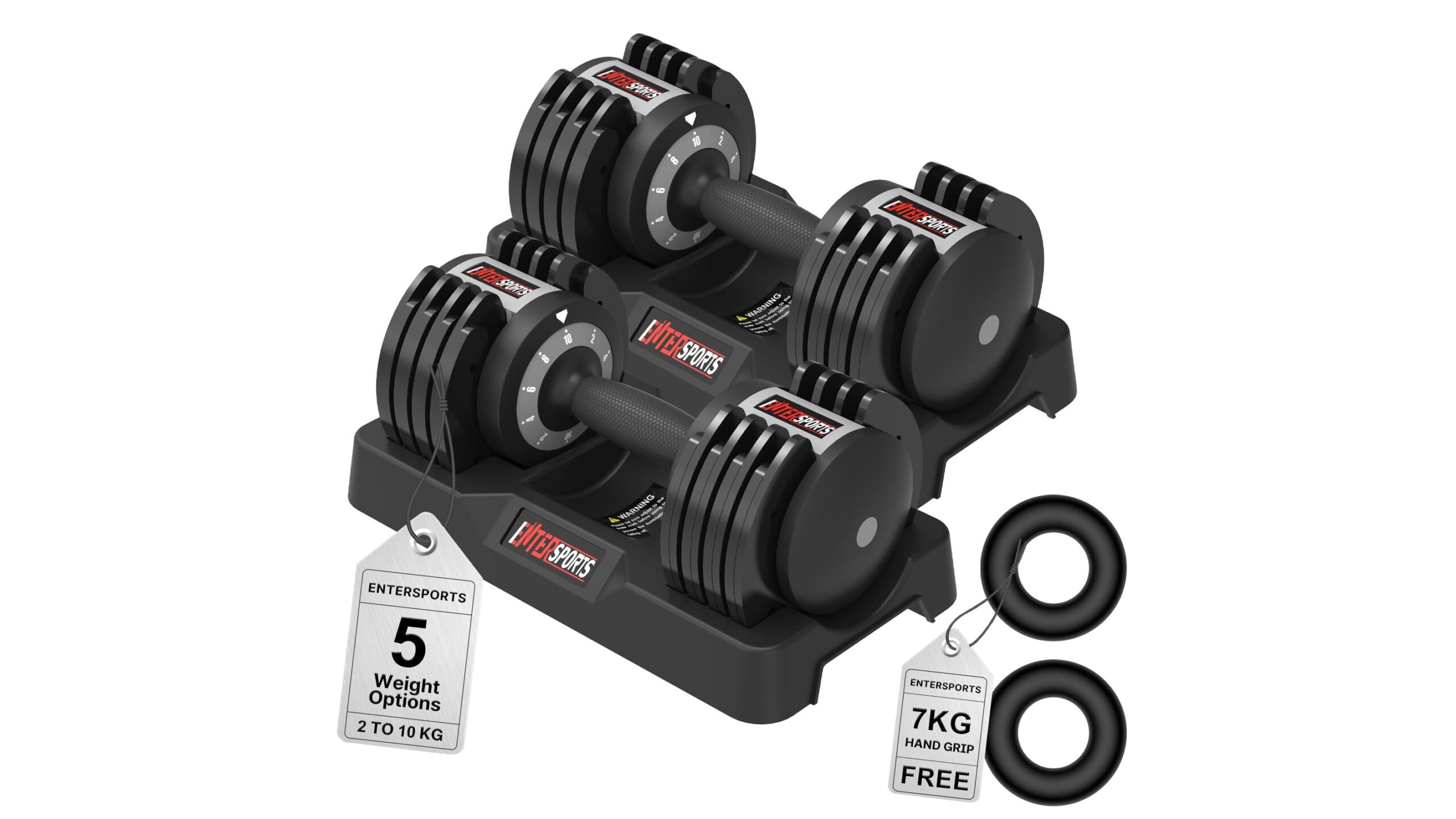 EnterSports adjustable dumbbell set for small apartments, interesting price on Amazon