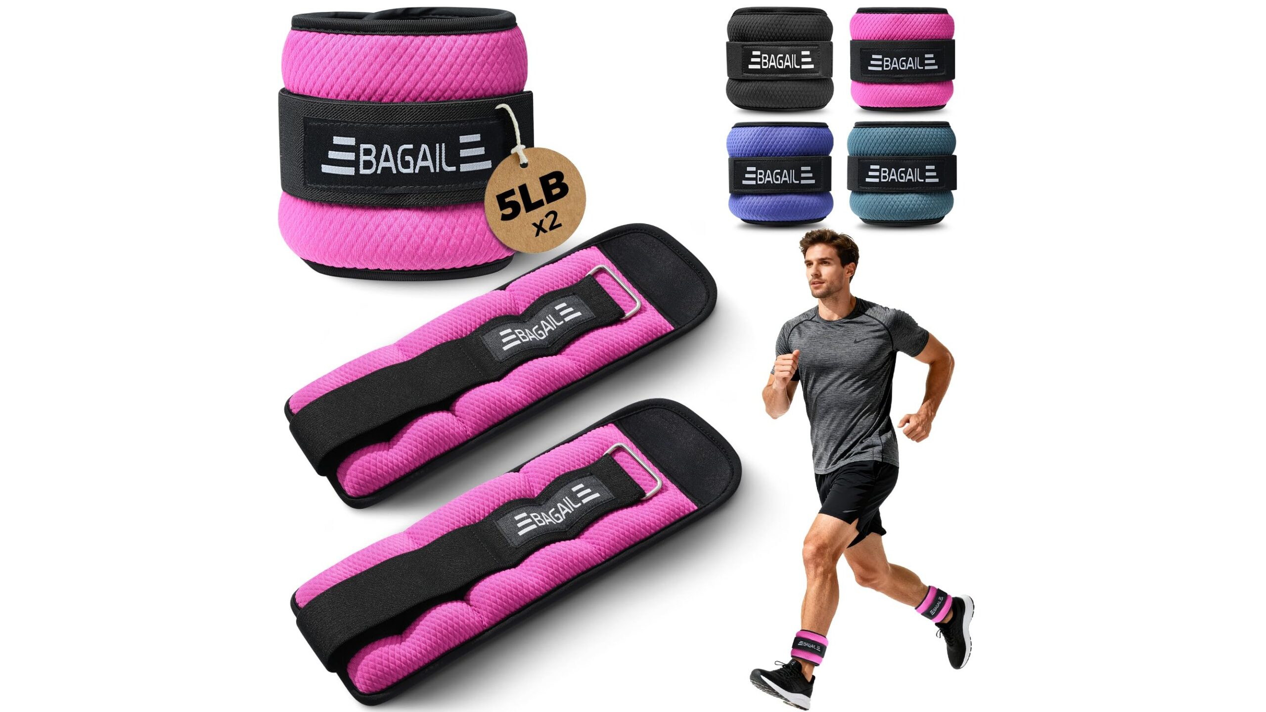 BAGAIL ankle and wrist weights, Amazon promo for walking and home workout boosts