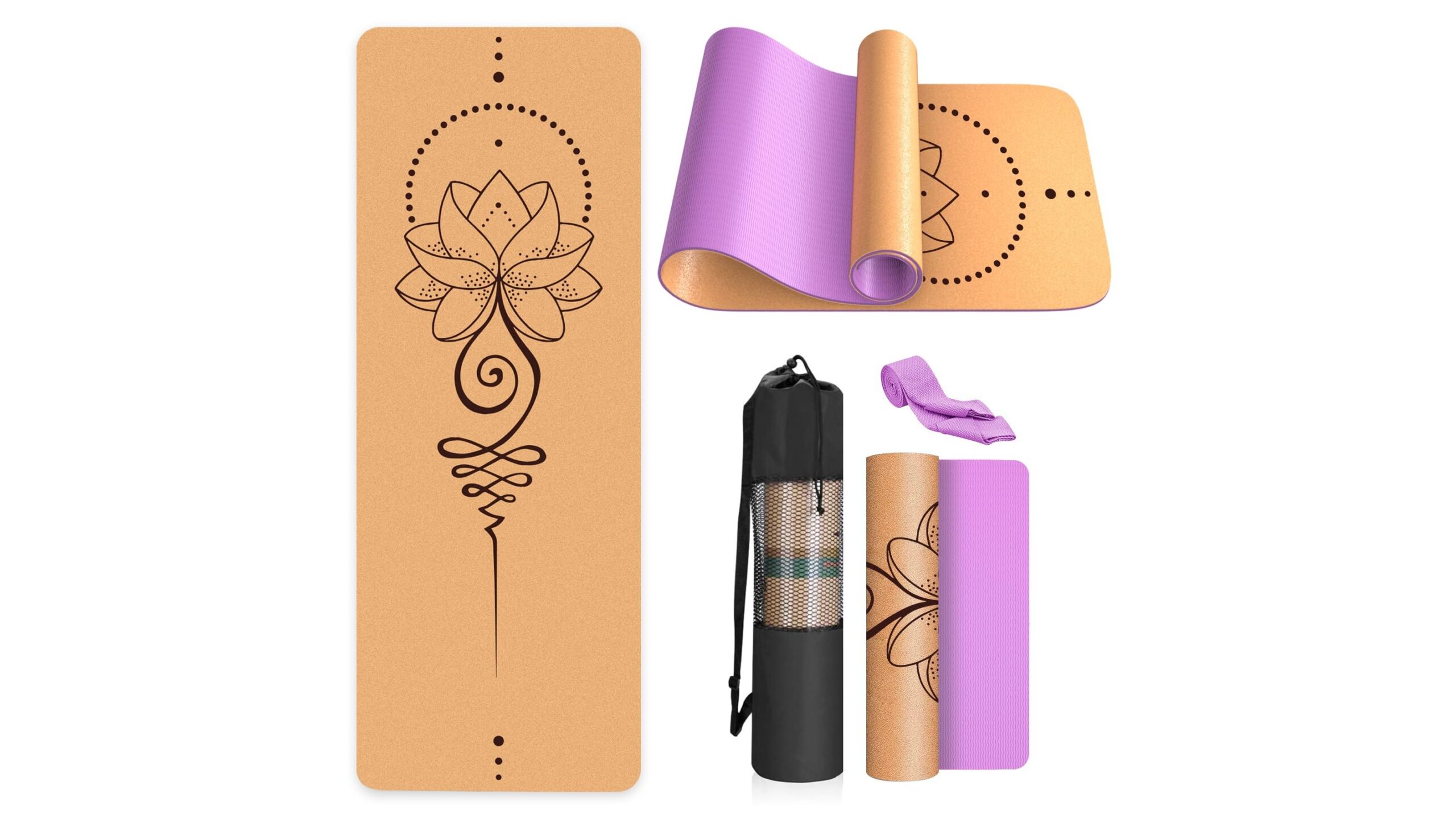 Haninj eco-friendly cork yoga mat, Amazon deal for non-slip home flows