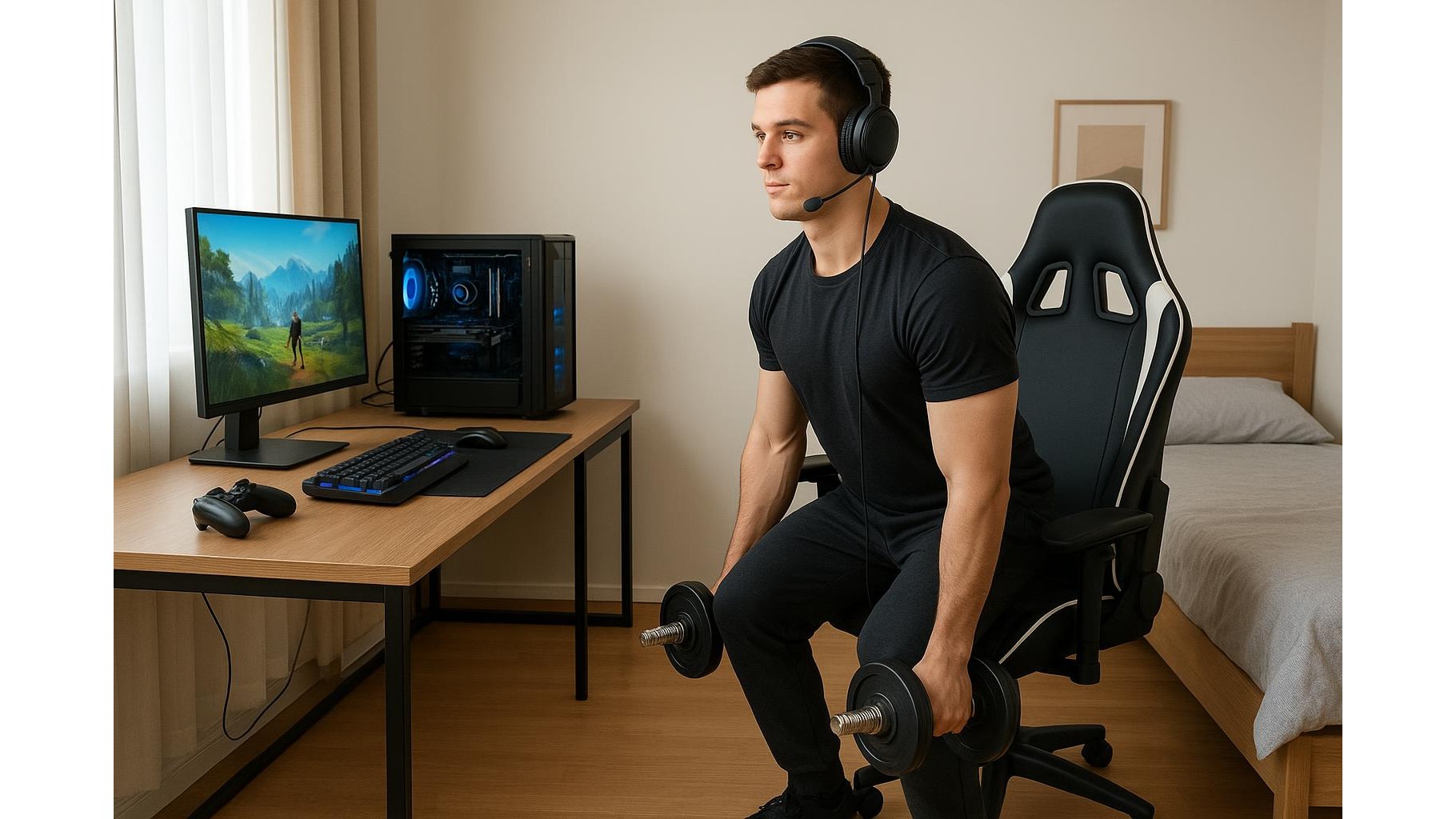 Full body strength workout for gamers: 30-minute routine you can fit between matches at home
