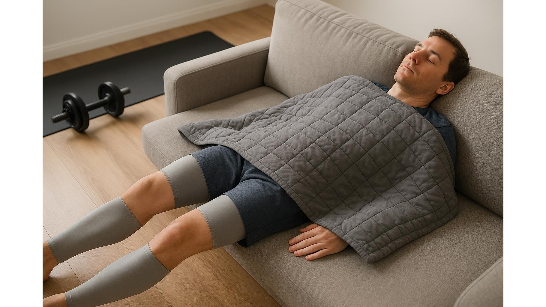 Full-body compression at home: when weighted blankets and leg sleeves help recovery and when to skip them