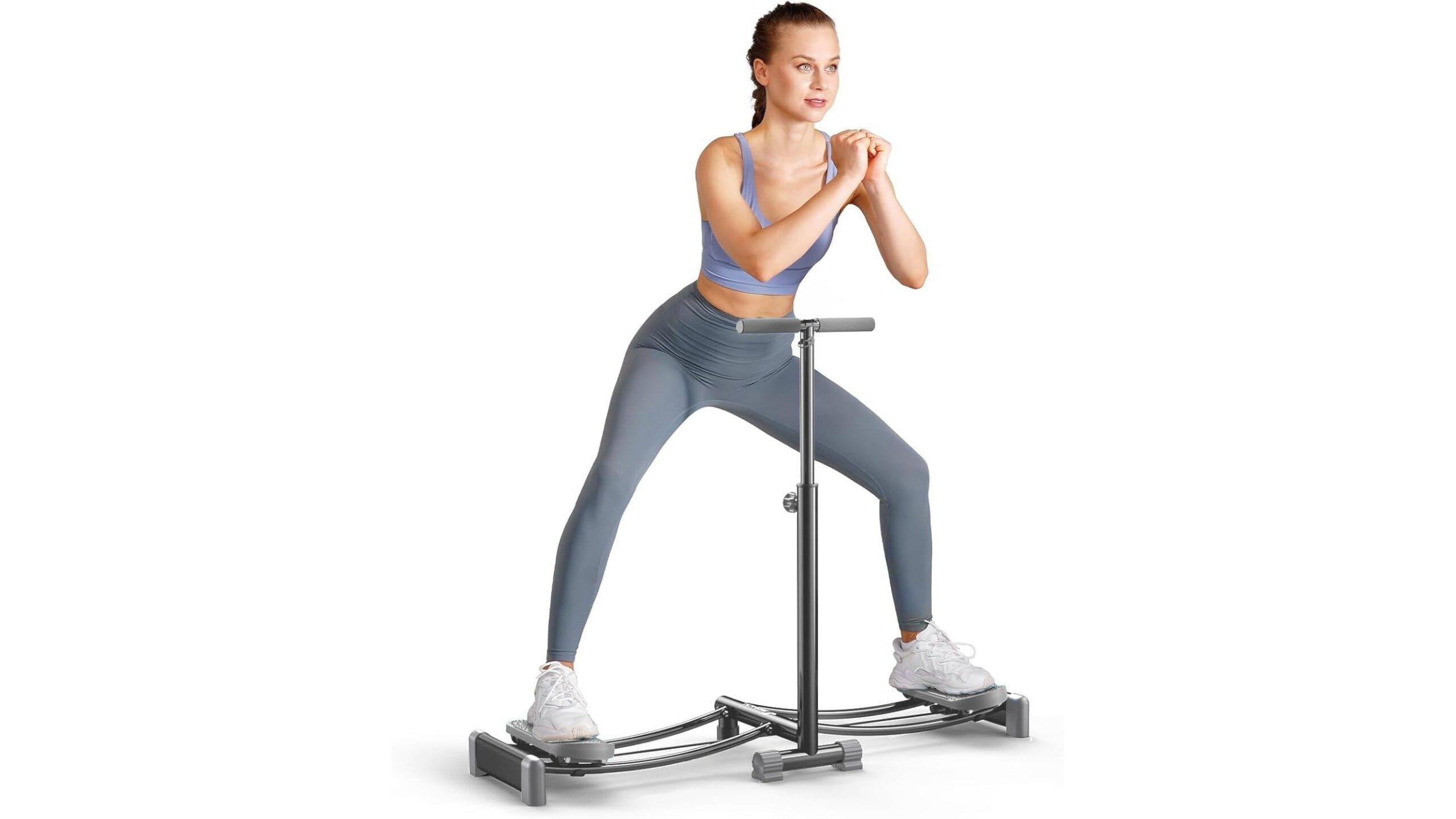 HoldOneLight foldable ski machine, allenamento tipo sci di fondo in verticale per piccoli spazi