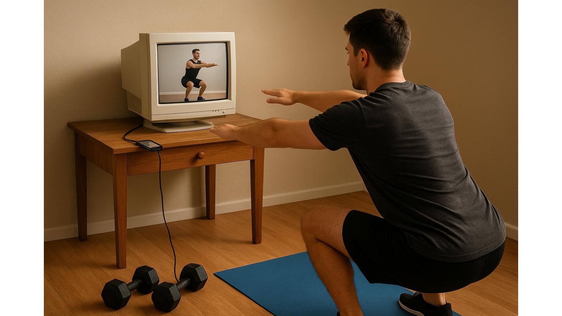How to mirror your phone workout apps to an old monitor for a bigger home gym screen