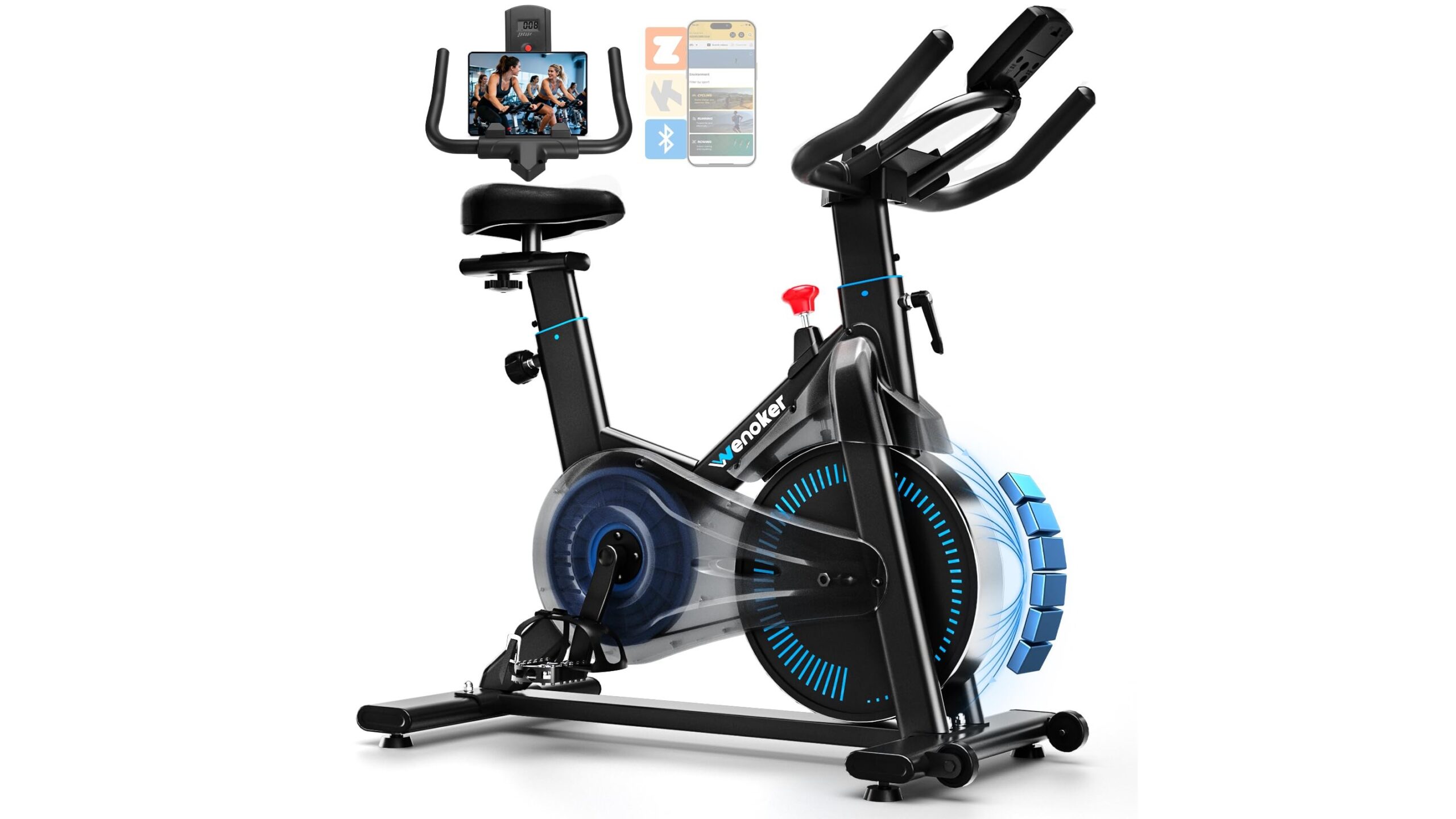 Wenoker exercise bike, spin bike da casa completa di app e regolazione magnetica