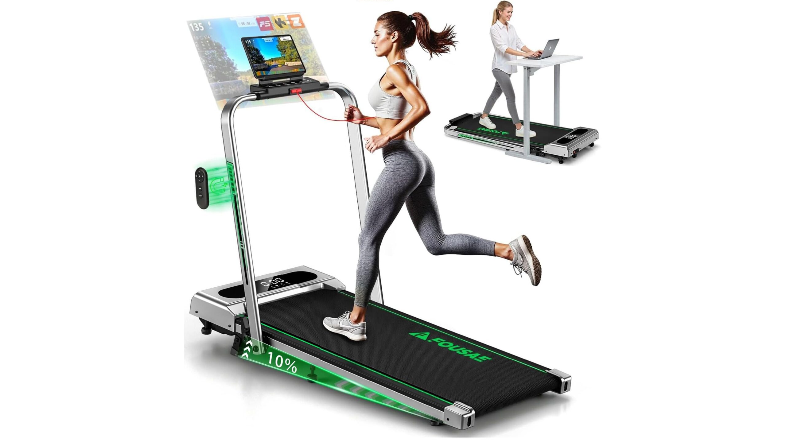 5 in 1 walking pad pieghevole con inclinazione: la soluzione compatta per correre e camminare a casa