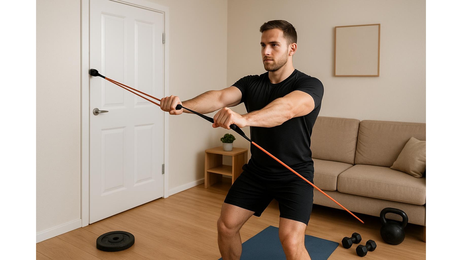 Upper body push workout at home with resistance bands only: 40-minute plan for chest, shoulders and triceps