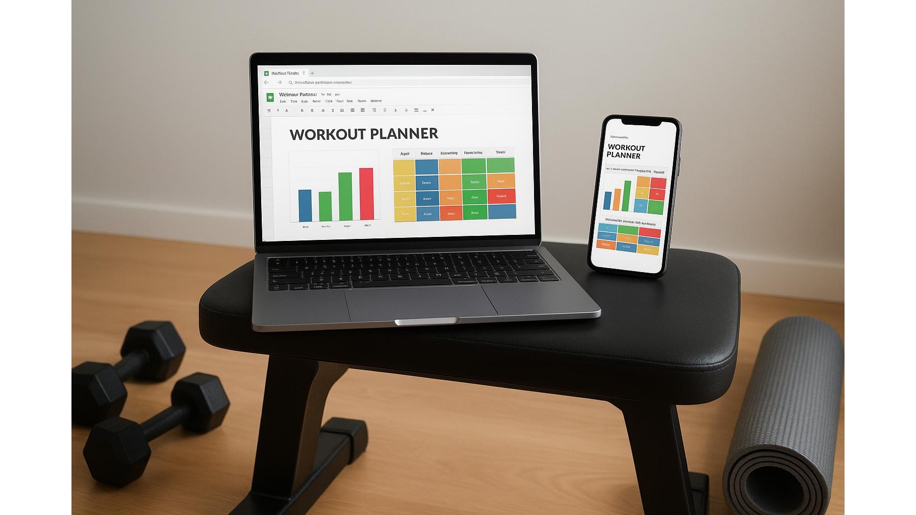 Building your annual home workout planner inside Google Sheets: templates, charts and simple automation