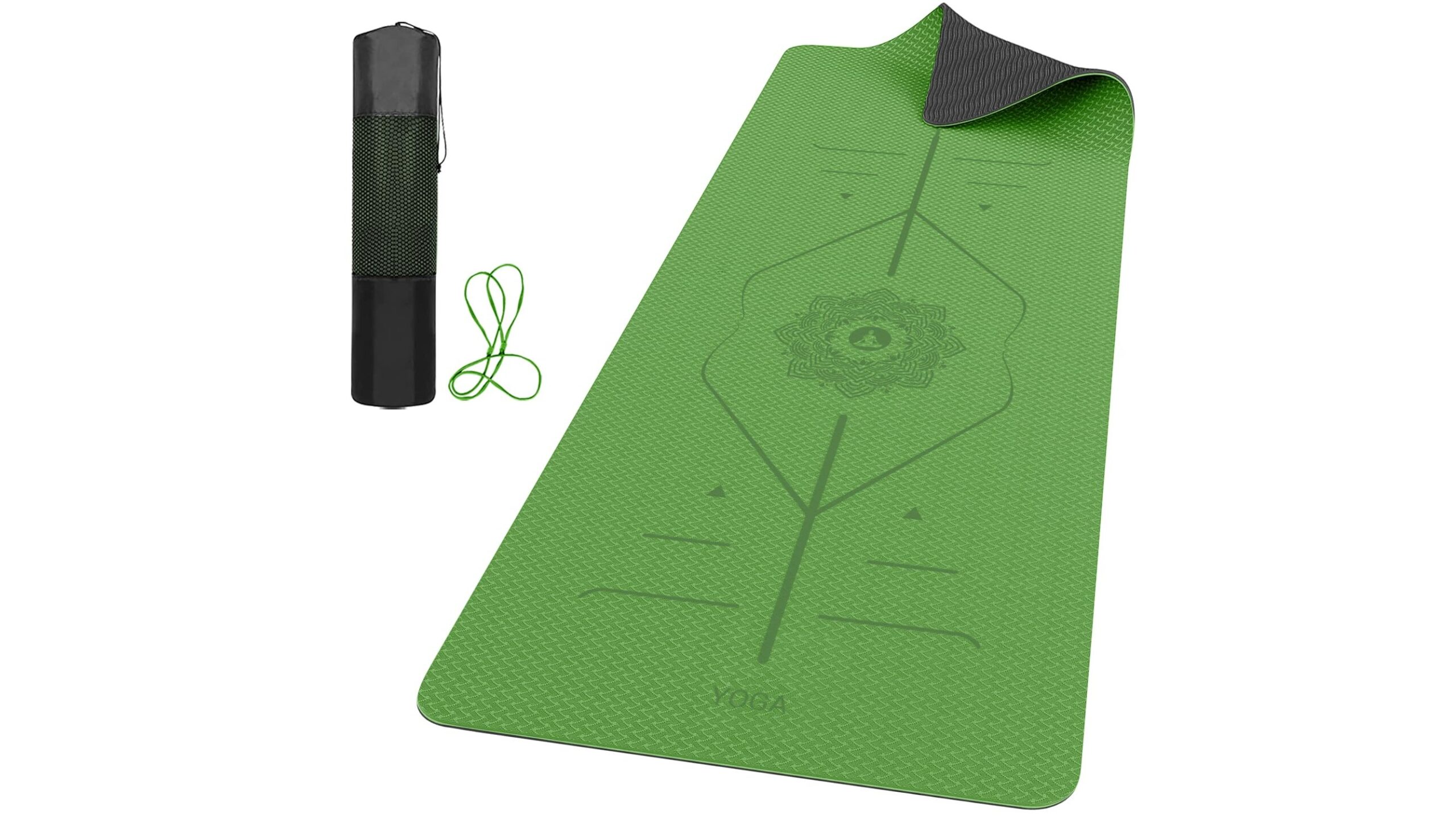 Romix pro yoga mat with alignment lines, a lightweight upgrade for home mobility and flows