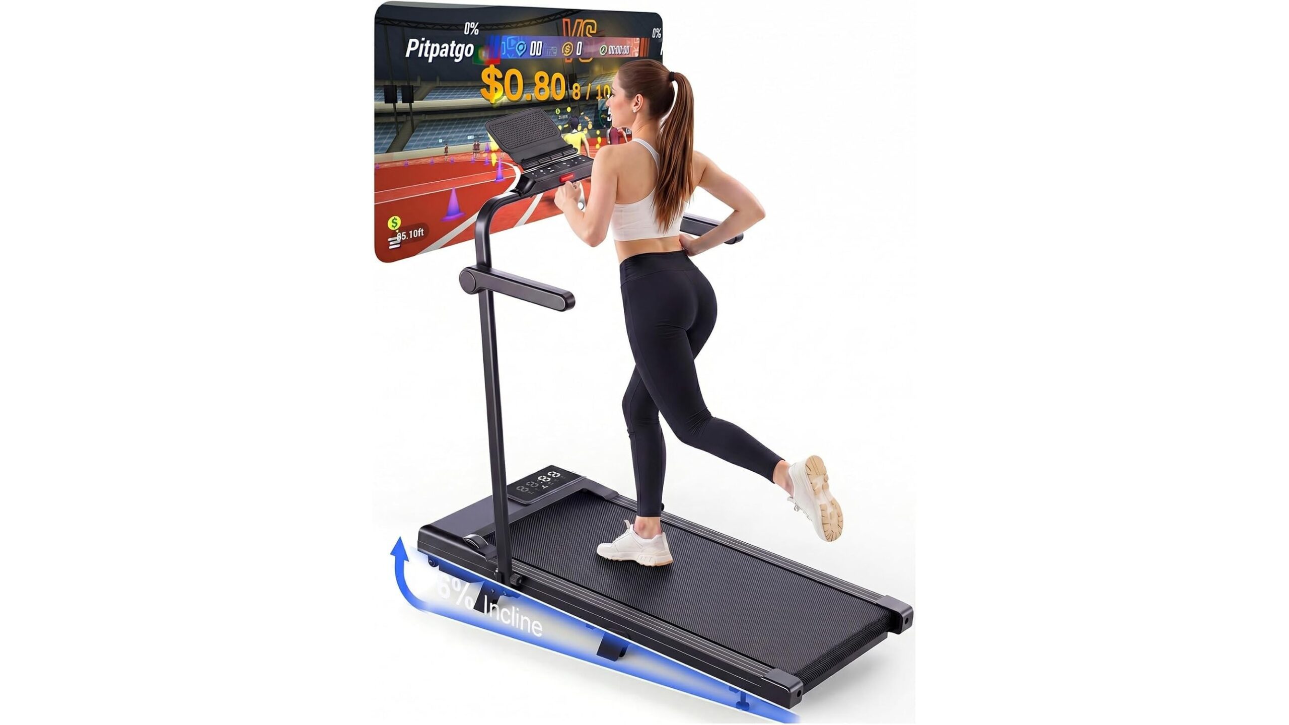 Superun walking pad with incline, compact treadmill for home cardio at a standout price