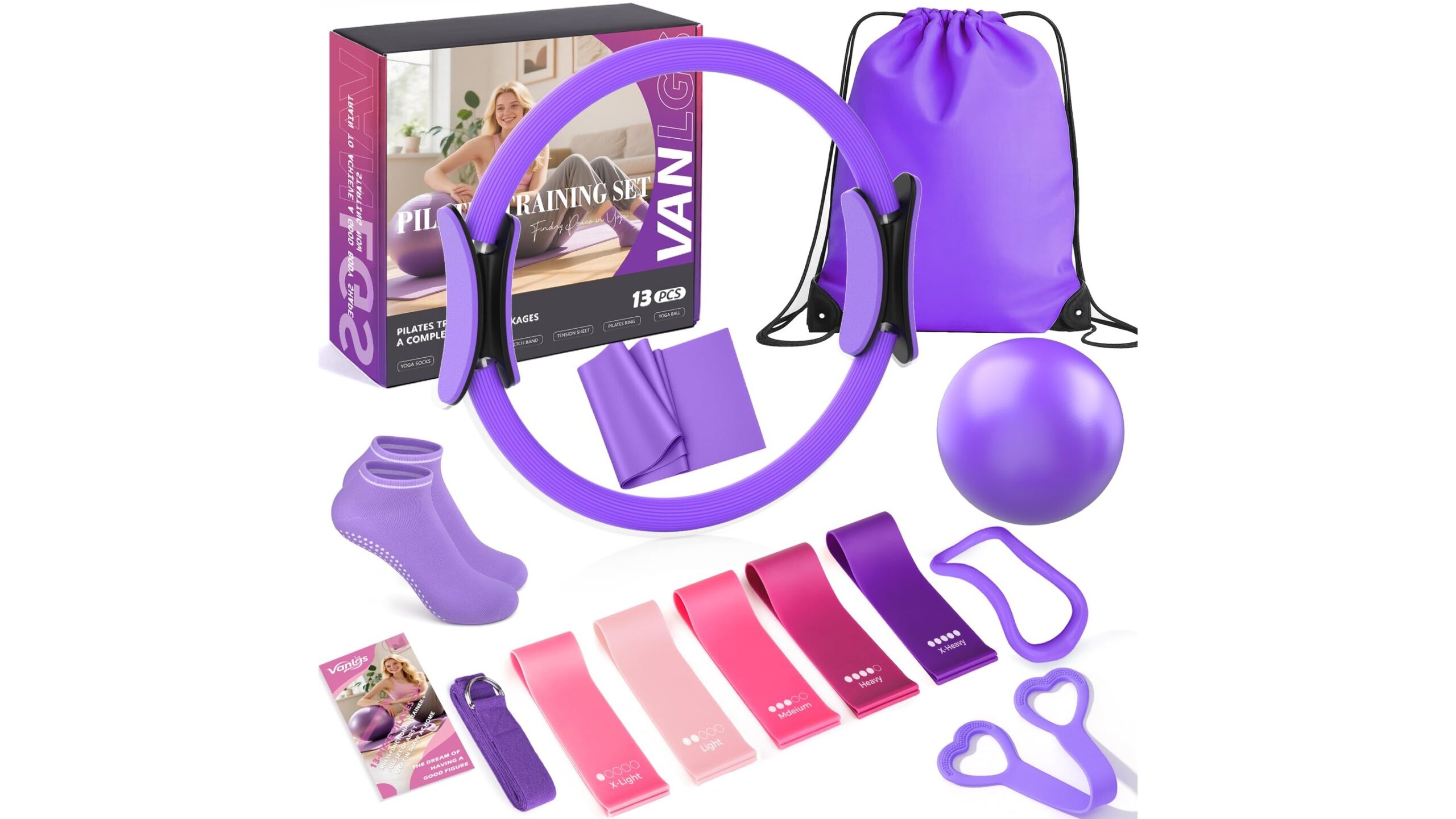 Home pilates essentials 13-piece kit, ring and bands set now at a great Amazon price