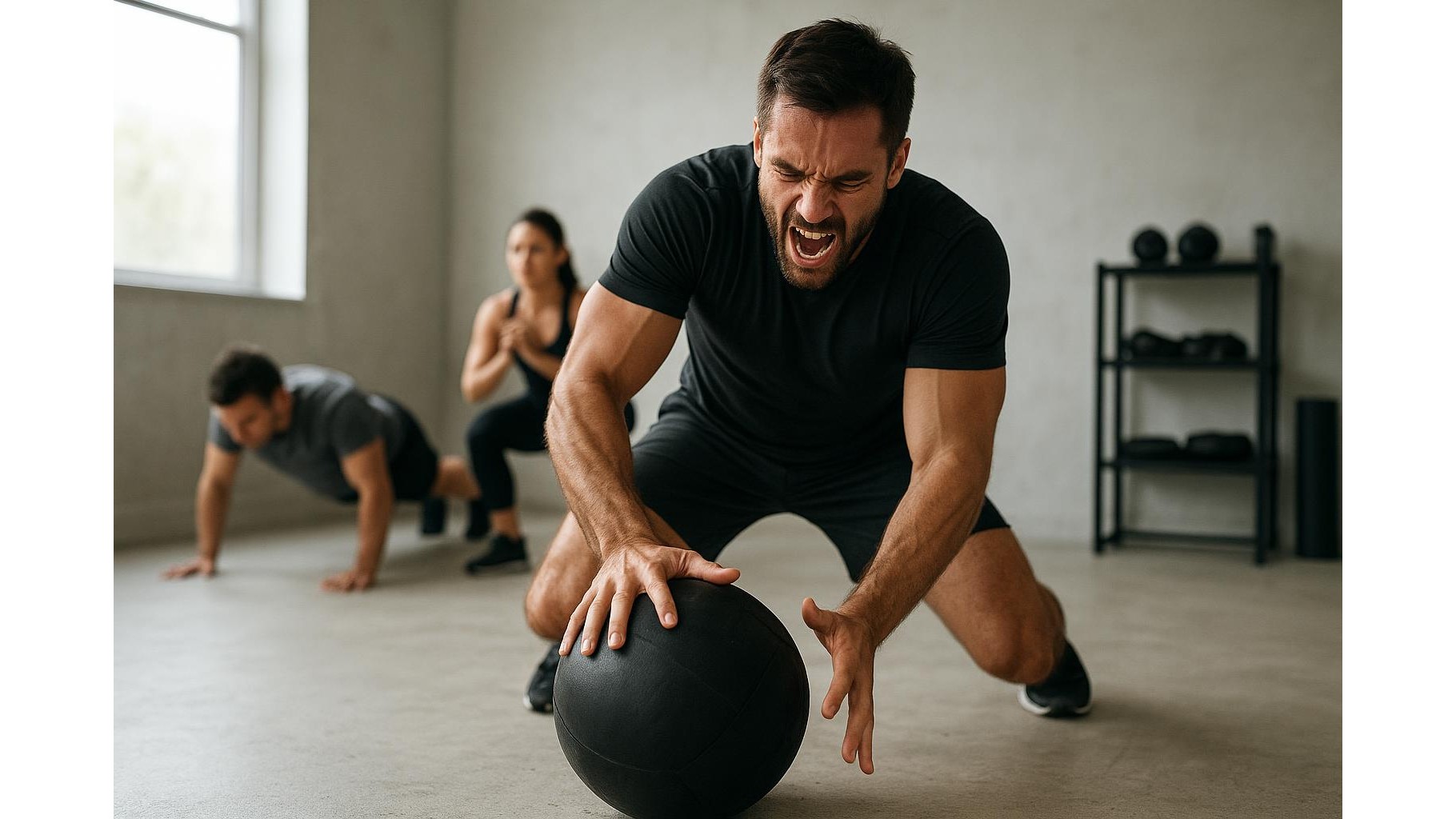 30-minute slam ball and bodyweight home workout for power and conditioning