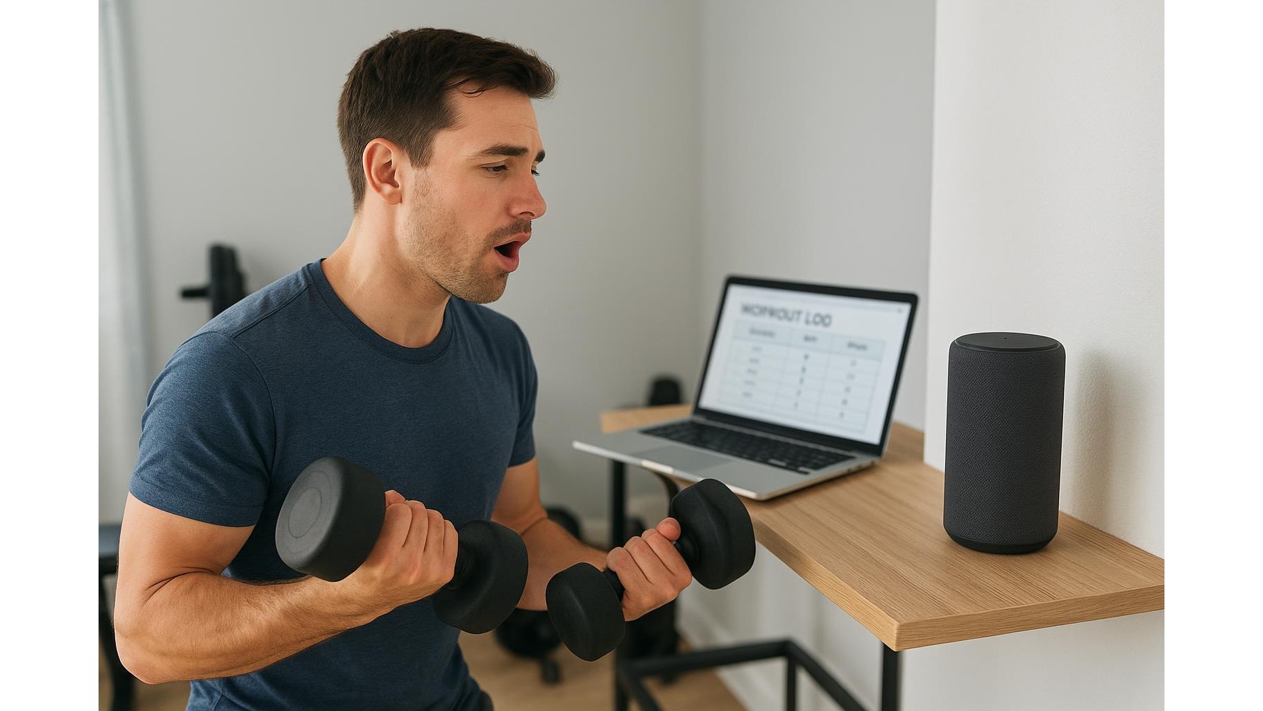 Hands-free workout logging: using voice commands and spreadsheets to track home training