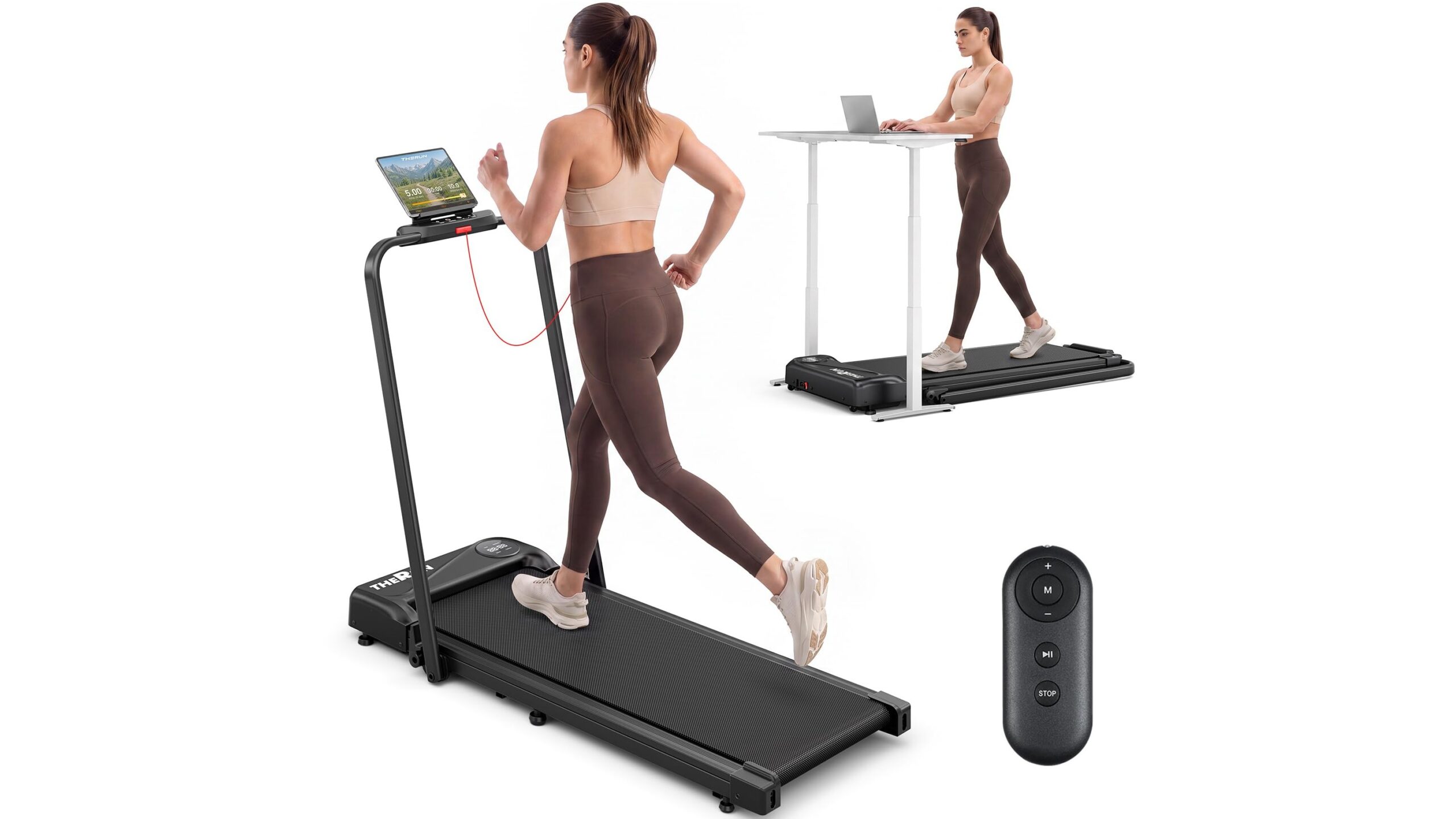THERUN 2-in-1 treadmill walking pad, la soluzione compatta per camminare e correre in casa ora in offerta su Amazon