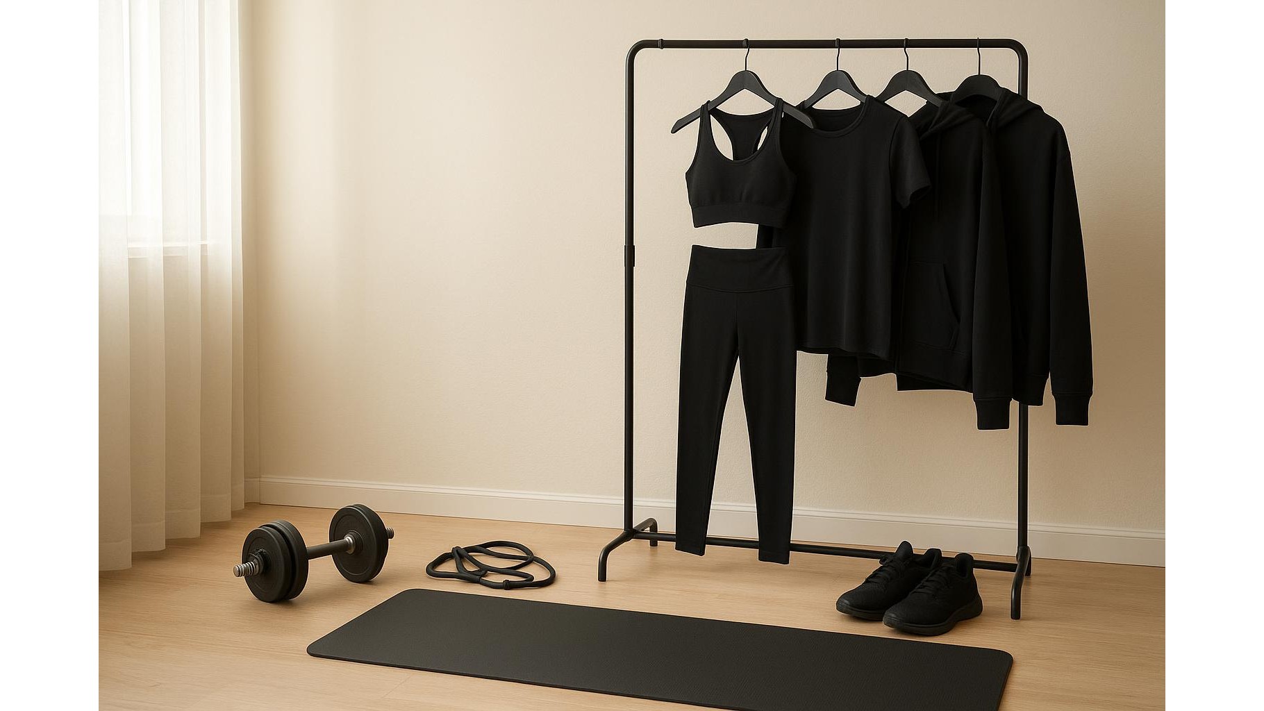 All-black home workout outfits: how to build a discreet, breathable training wardrobe