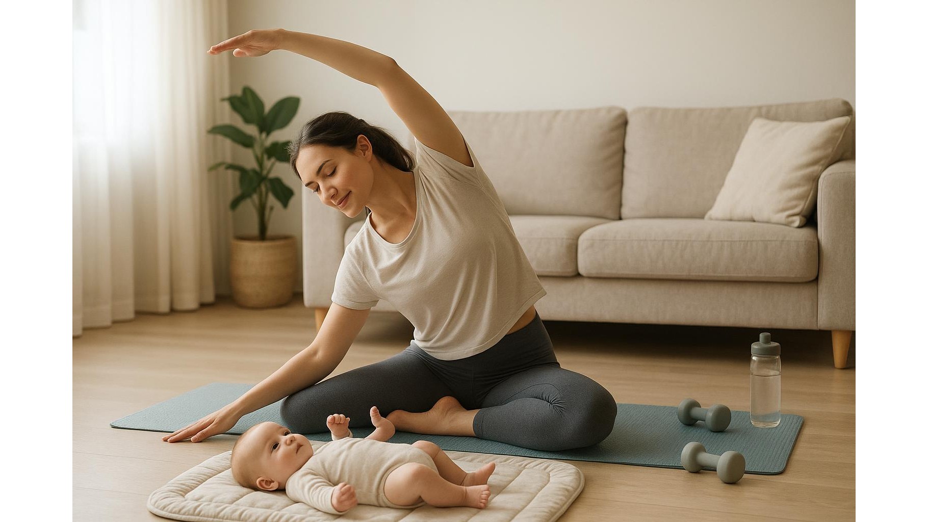 Managing muscle soreness when you restart home strength training after pregnancy