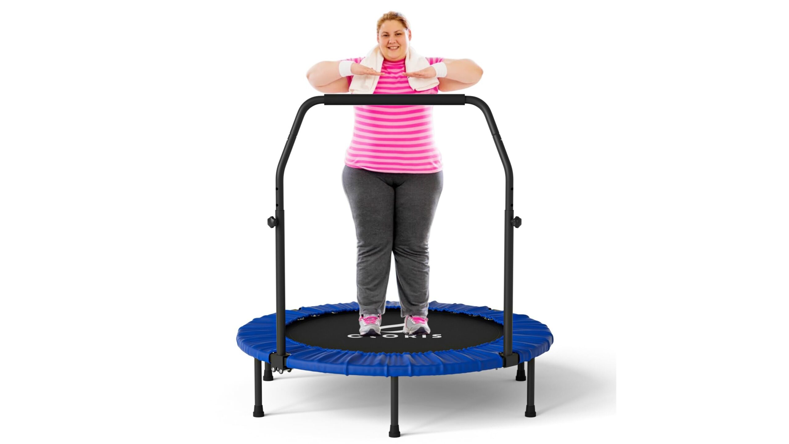 Cloris foldable fitness trampoline, indoor cardio rebounder at a very competitive Amazon price