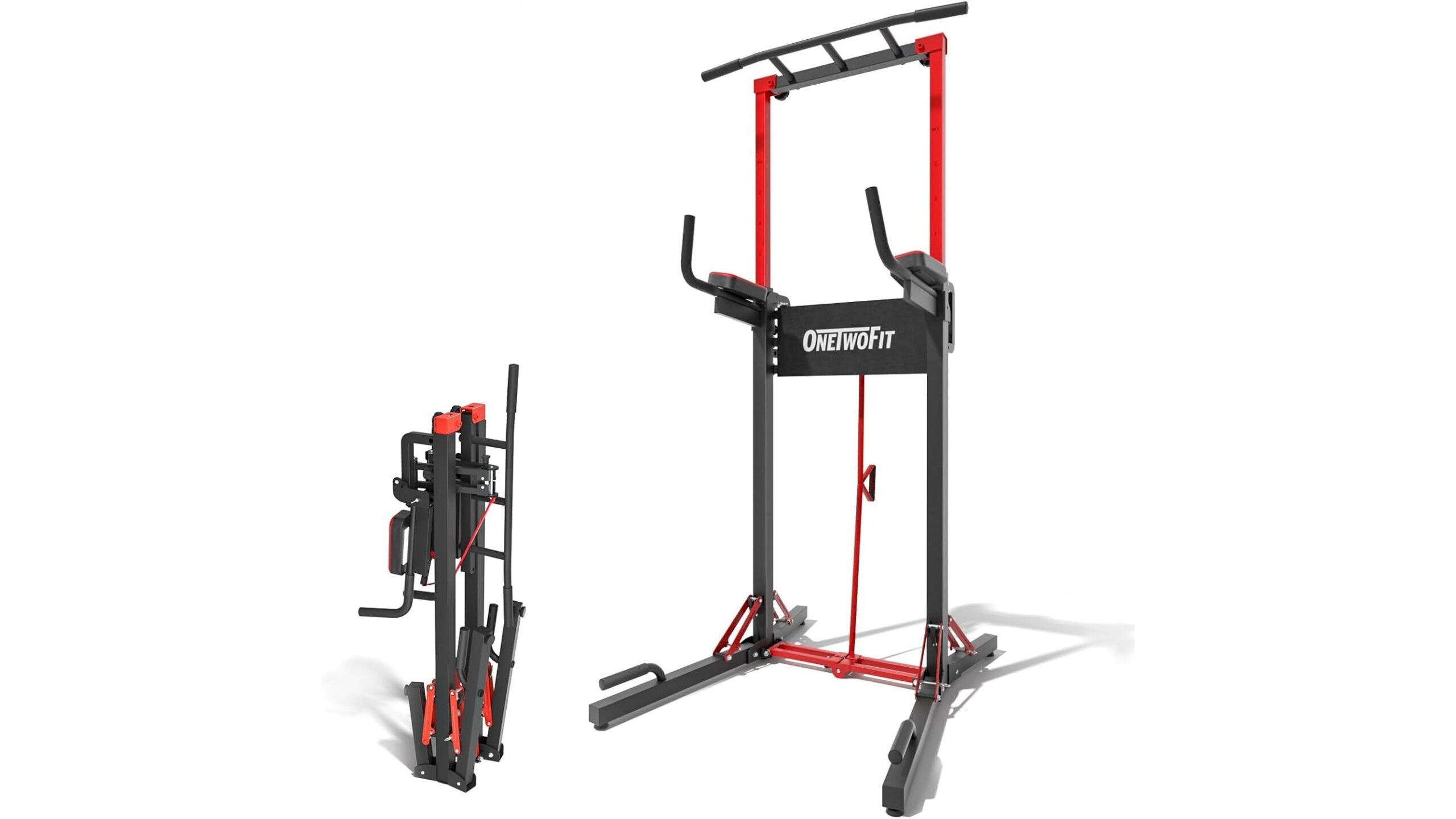 ONETWOFIT foldable power tower, home pull-up and dip station at a smart Amazon price