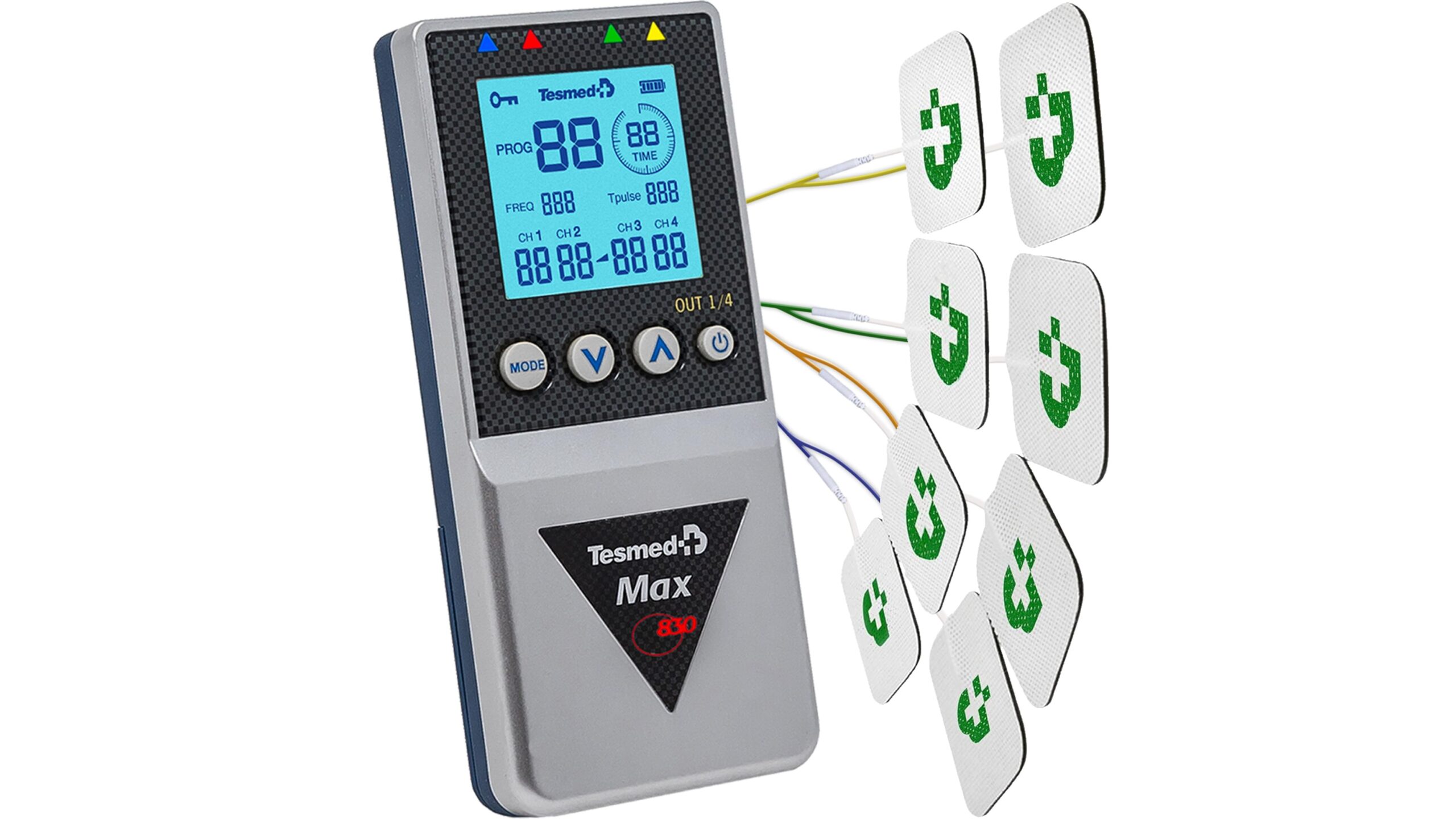 TESMED Max 830 TENS & EMS unit, advanced home recovery in a pocket-sized device