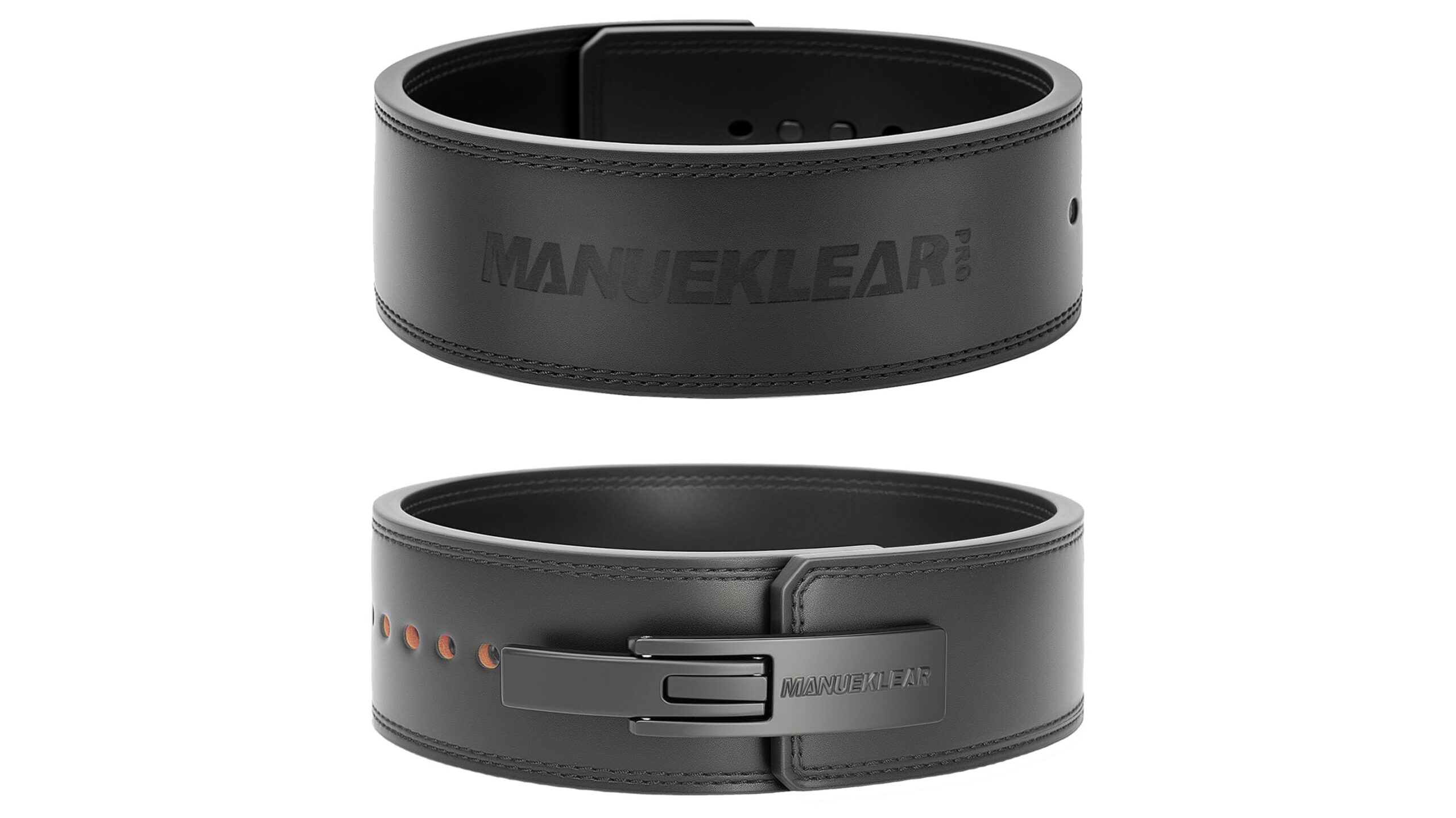 MANUEKLEAR lever belt 10 mm, cintura da powerlifting robusta per squat e stacchi in home gym