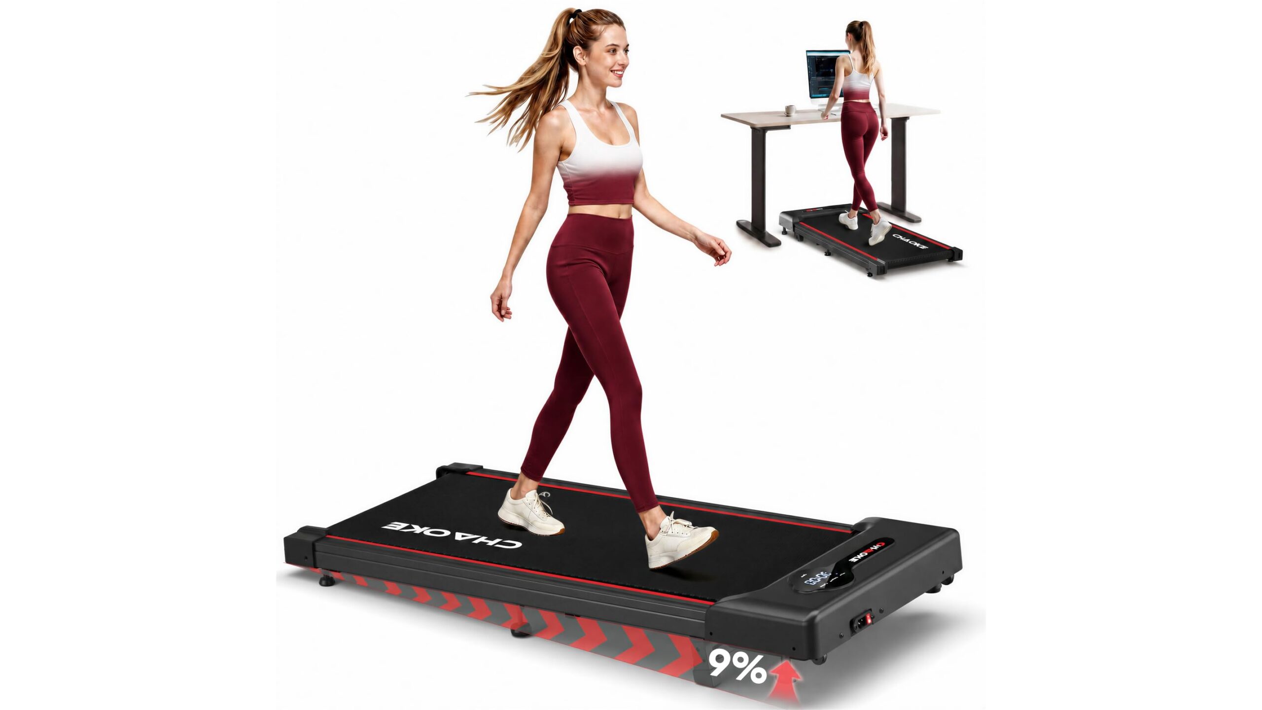 CHAOKE walking pad treadmill with incline, a compact under-desk runner for serious home walkers