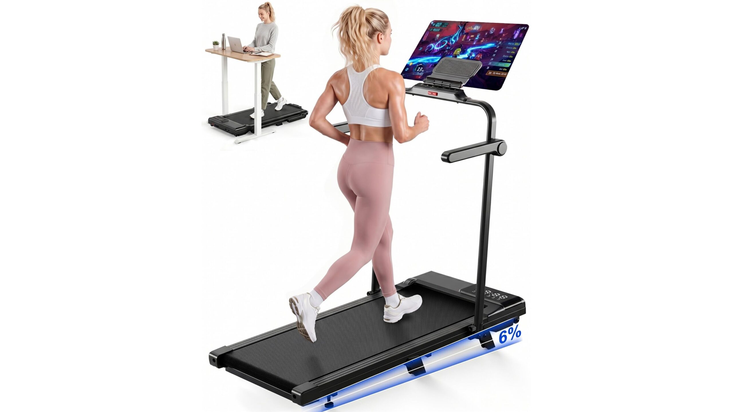 Superun raceable incline walking pad, il tapis roulant pieghevole per passare dalla camminata alla corsa in casa
