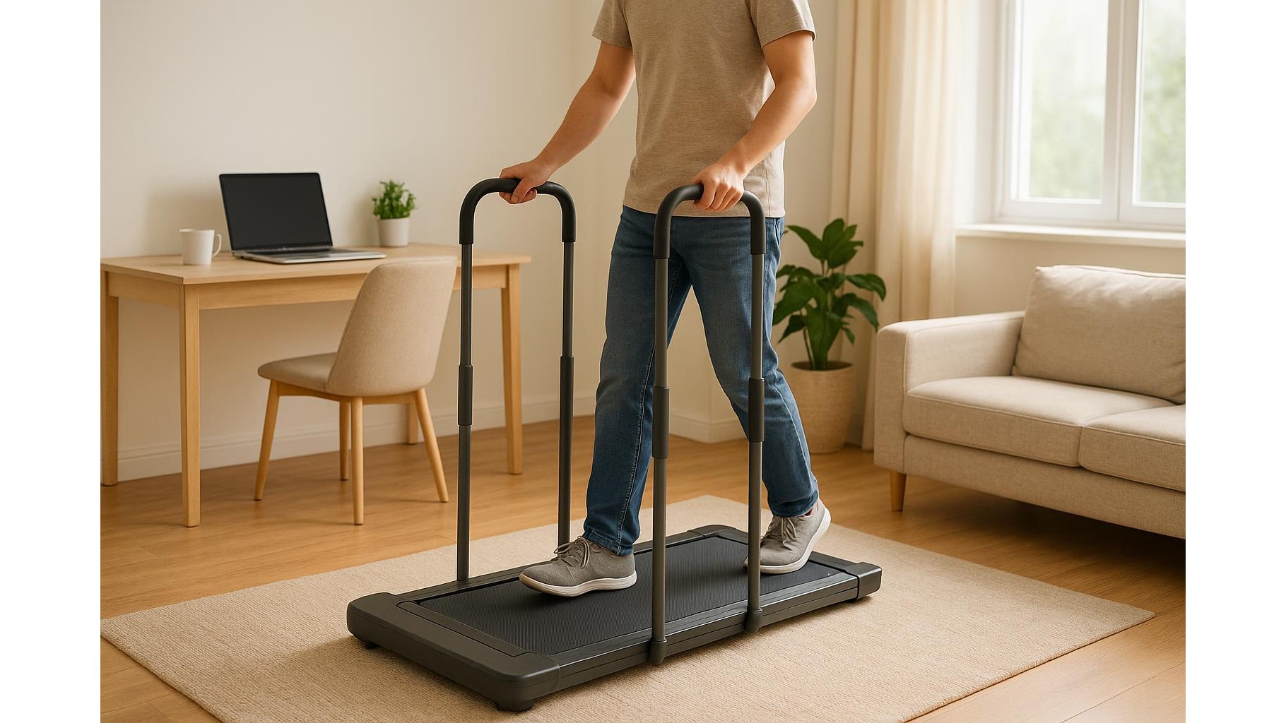 How to choose an under-desk treadmill with removable handrails for safe rehab walking at home