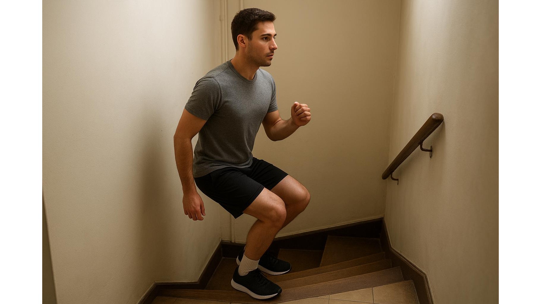 20-minute stair-only strength workout for tiny homes with no equipment