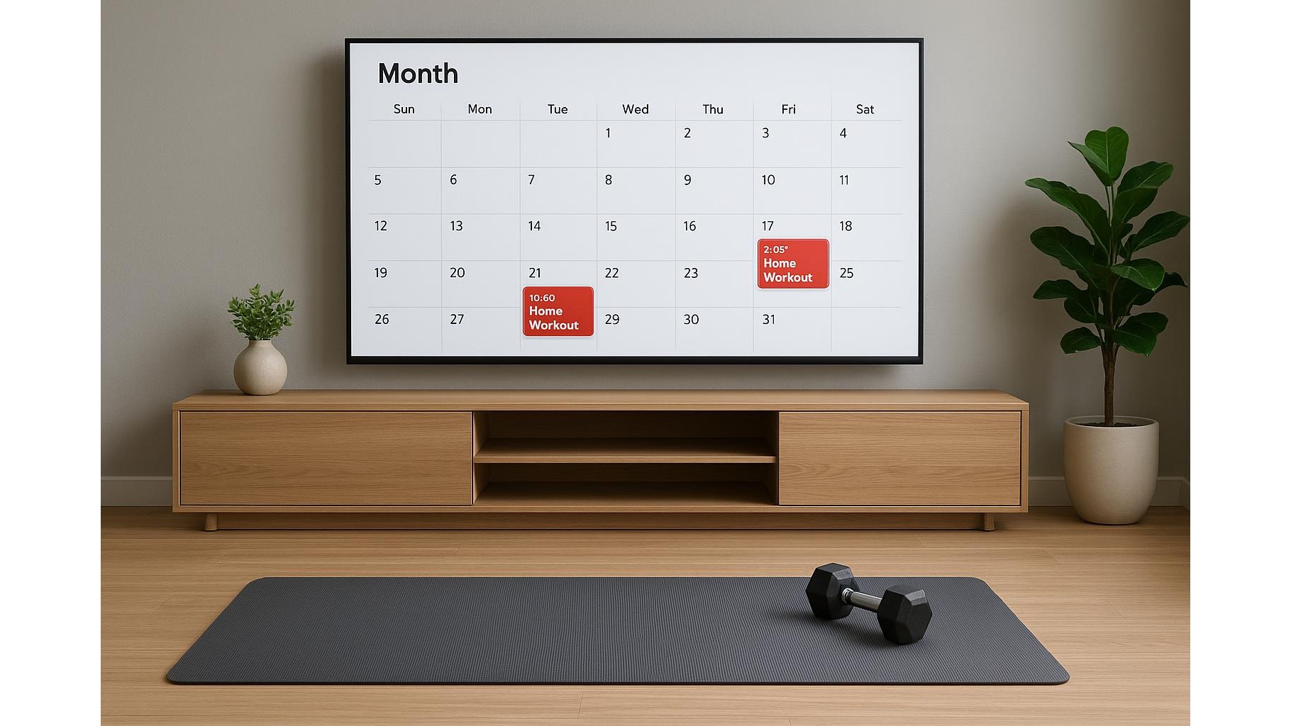 How to use your smart TV calendar widget as a daily reminder for home workouts