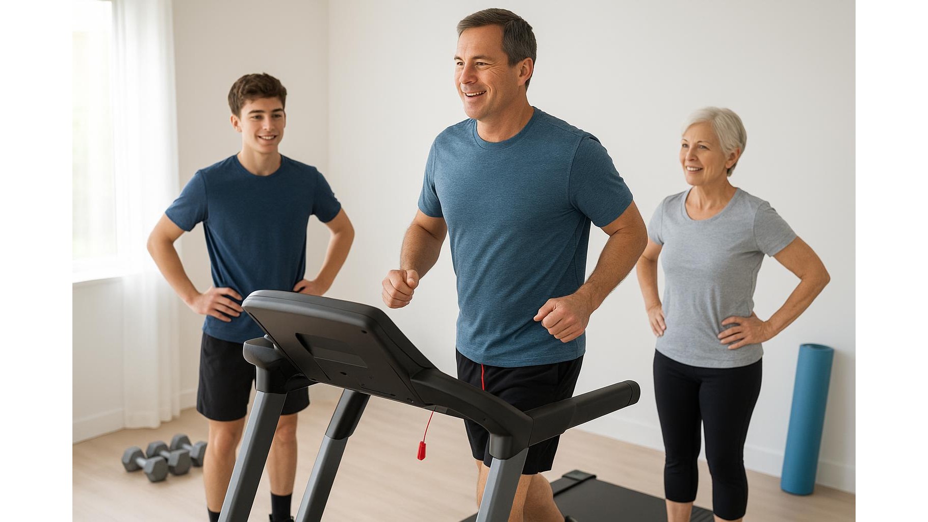 One treadmill, many users: how to safely share a home cardio machine with family members of different sizes and fitness levels