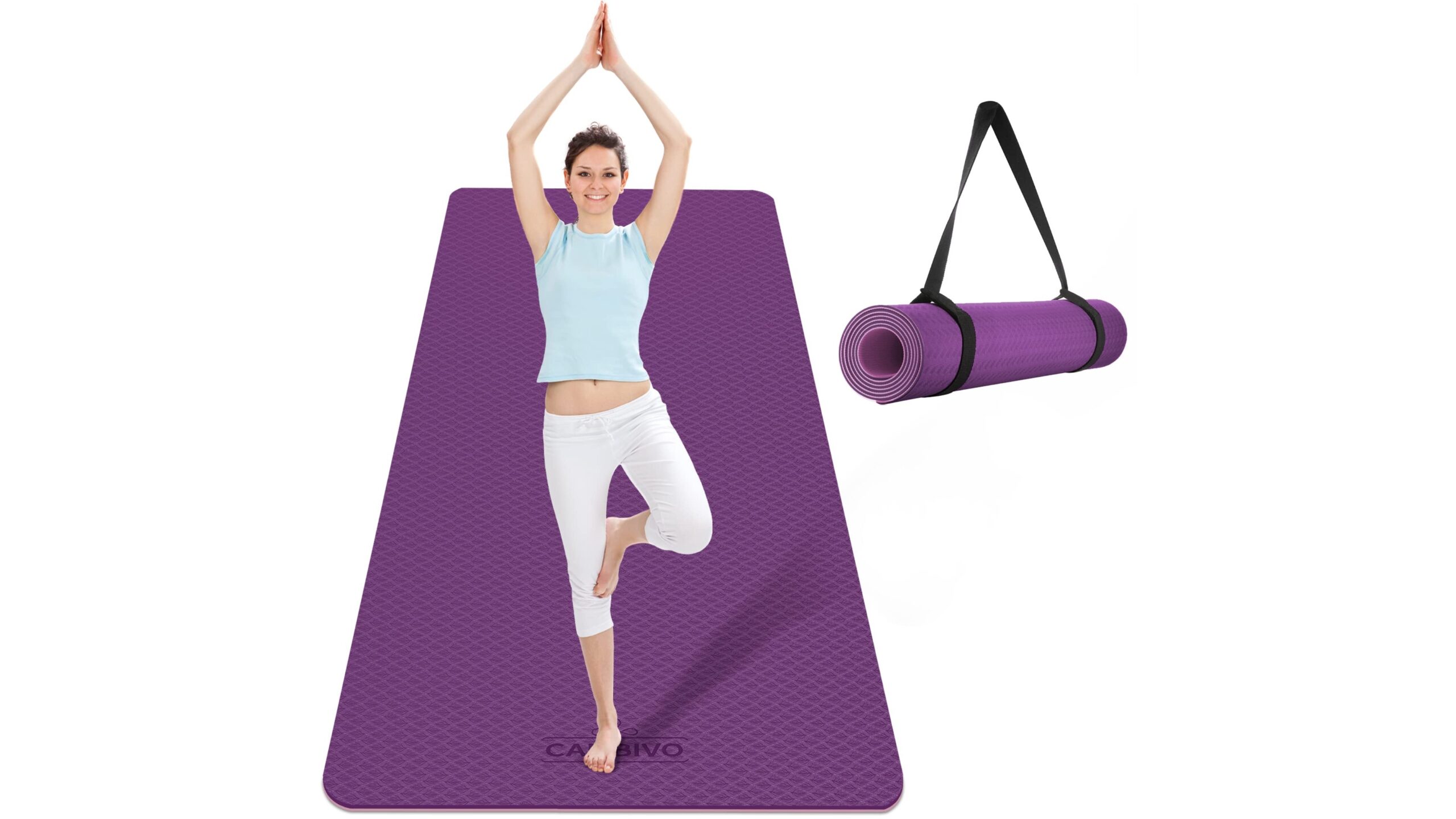 CAMBIVO extra wide yoga mat, extra space for home HIIT and pilates on Amazon