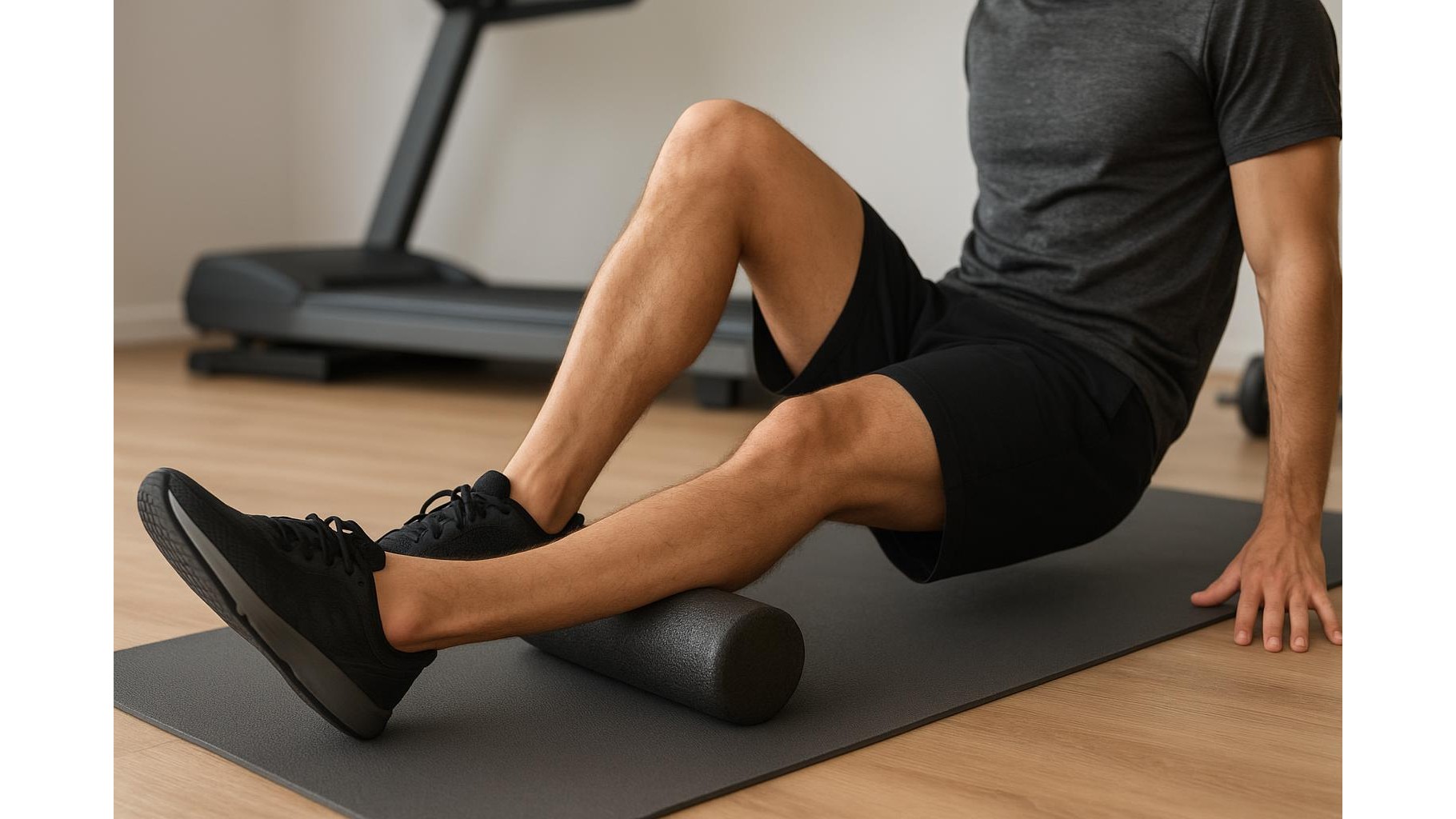 Foam roller routine for treadmill runners at home: relieve tight calves and shins in 10 minutes