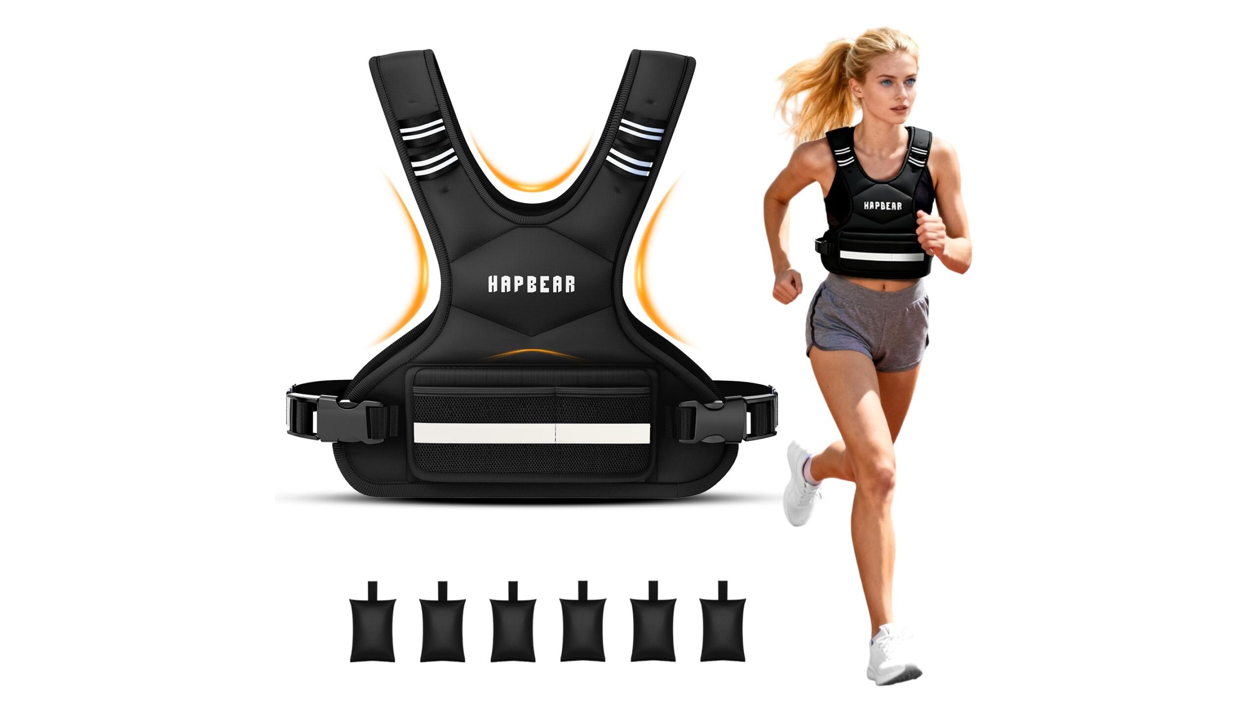 Hapbear adjustable weighted vest, flexible load for home walks and strength sessions in promo on Amazon