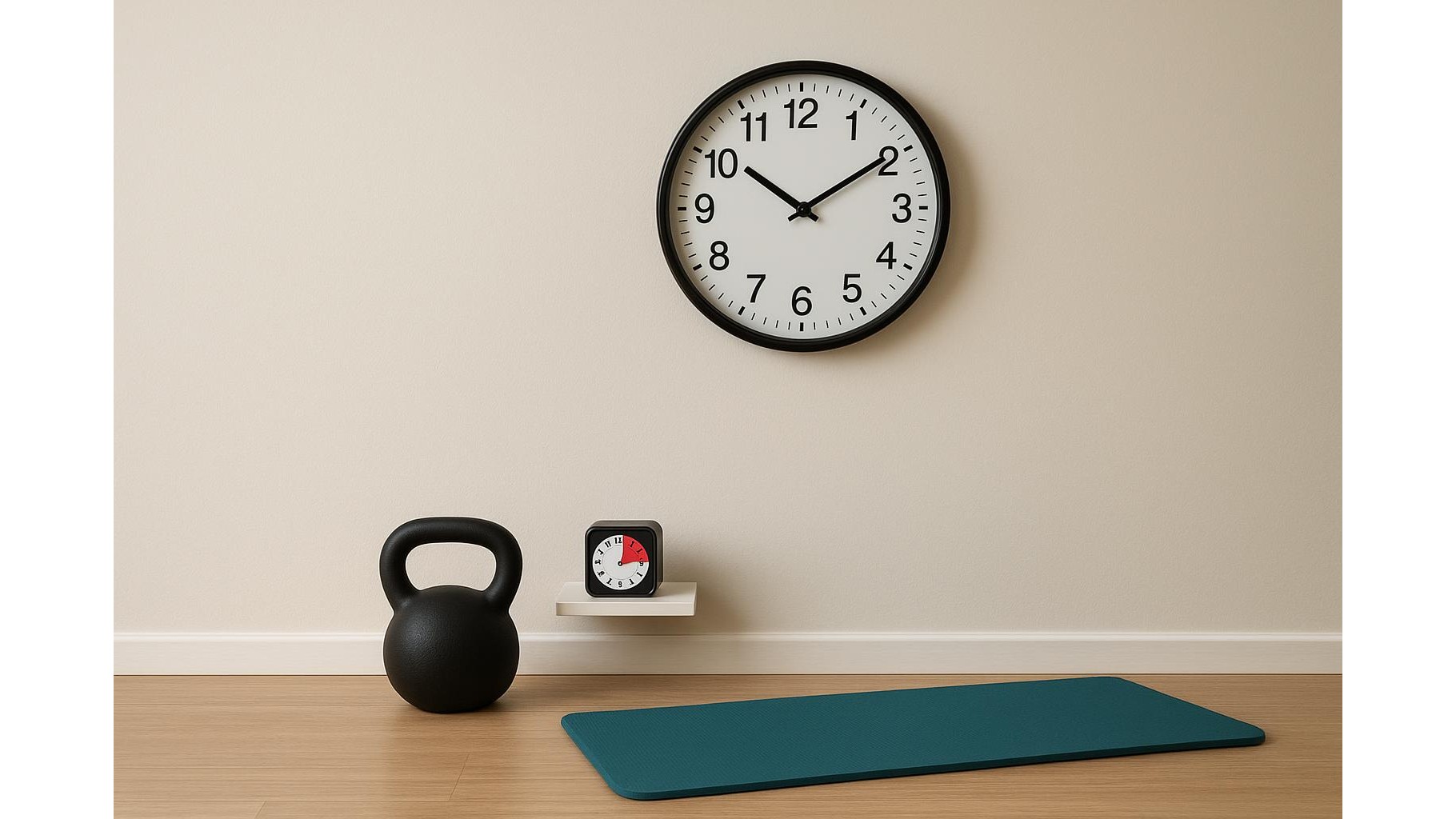 How to use basic interval timer cubes and analog clocks together for structured home workouts