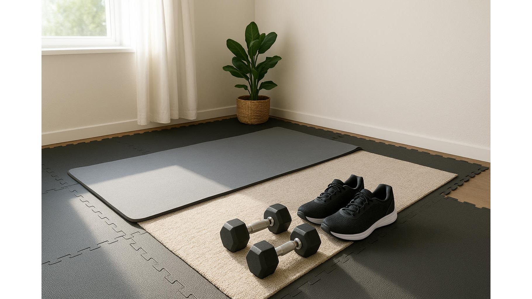 Build a knee-friendly floor in your home gym: layering mats, rugs and shoes for softer landings