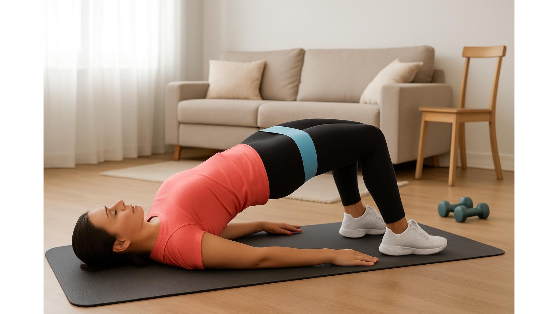 Beginner-friendly resistance band workout for home athletes with sensitive knees