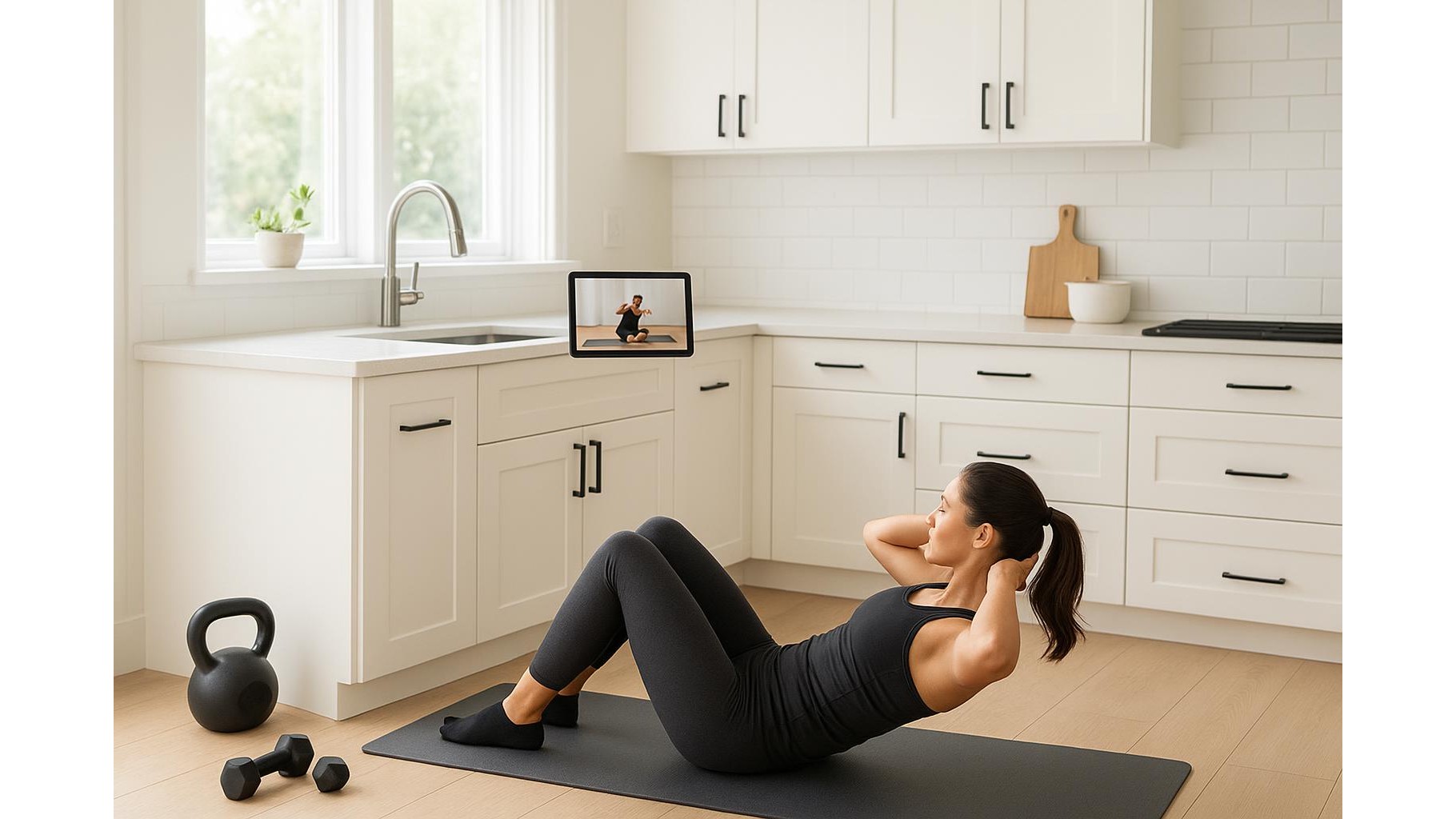 Turn your kitchen smart display into a hands-free home workout hub