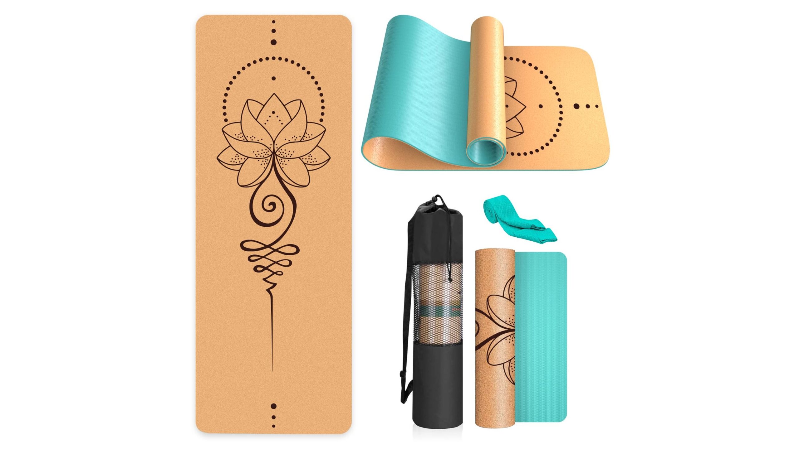 Eco-friendly cork yoga mat with carry bag, a grippy upgrade for home flows and mobility work