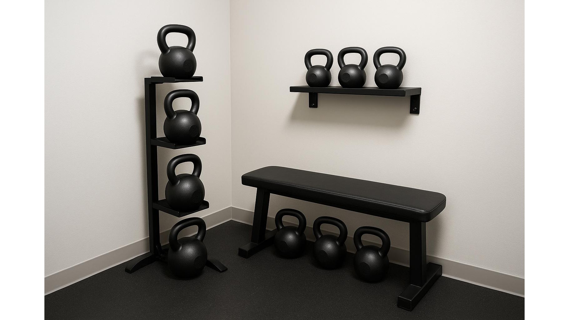 Kettlebell storage ideas for small home gyms: stands, shelves and hidden spaces
