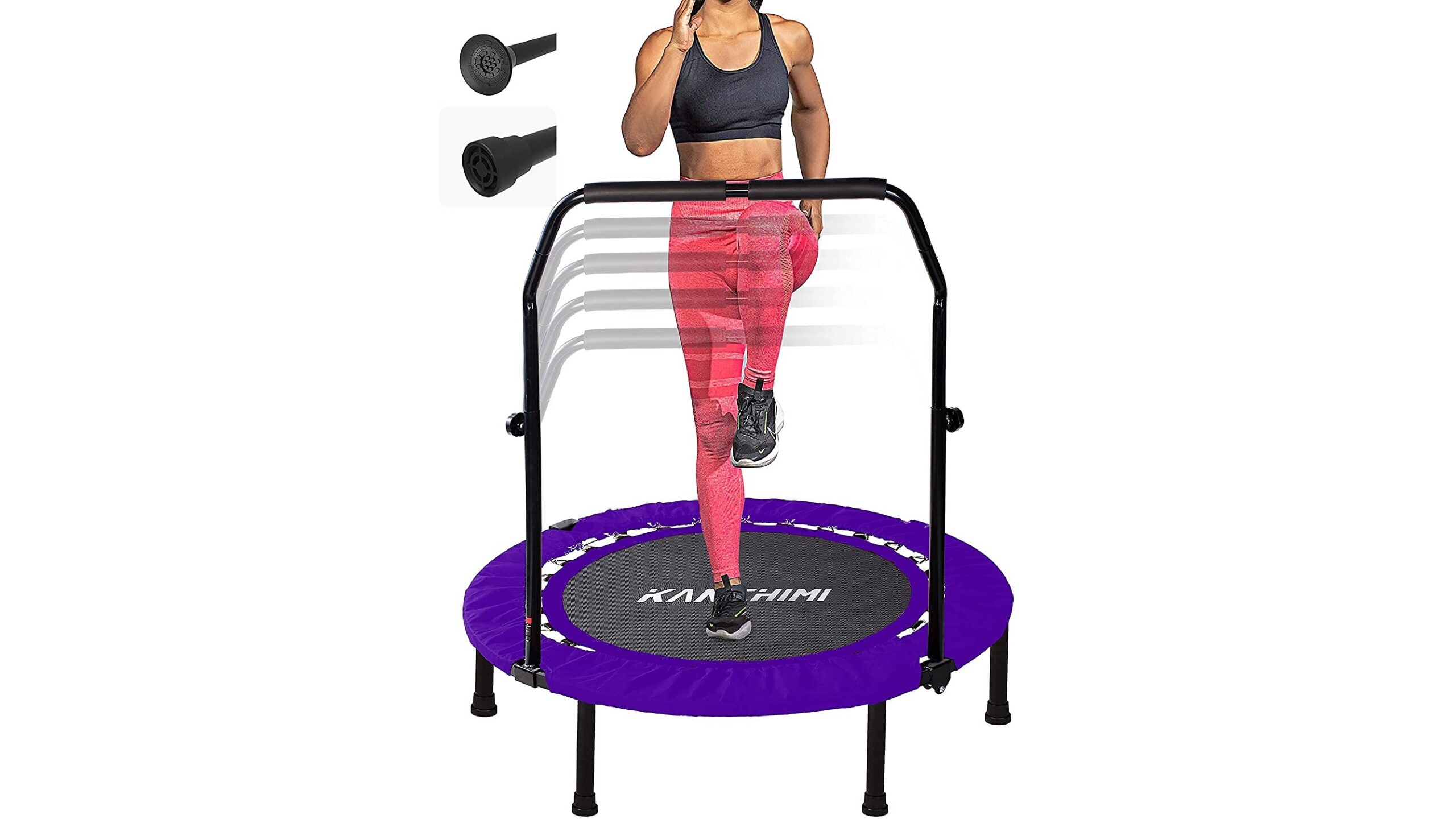 Kanchimi 40″ folding mini fitness trampoline, indoor rebounder for fun cardio in tight spaces
