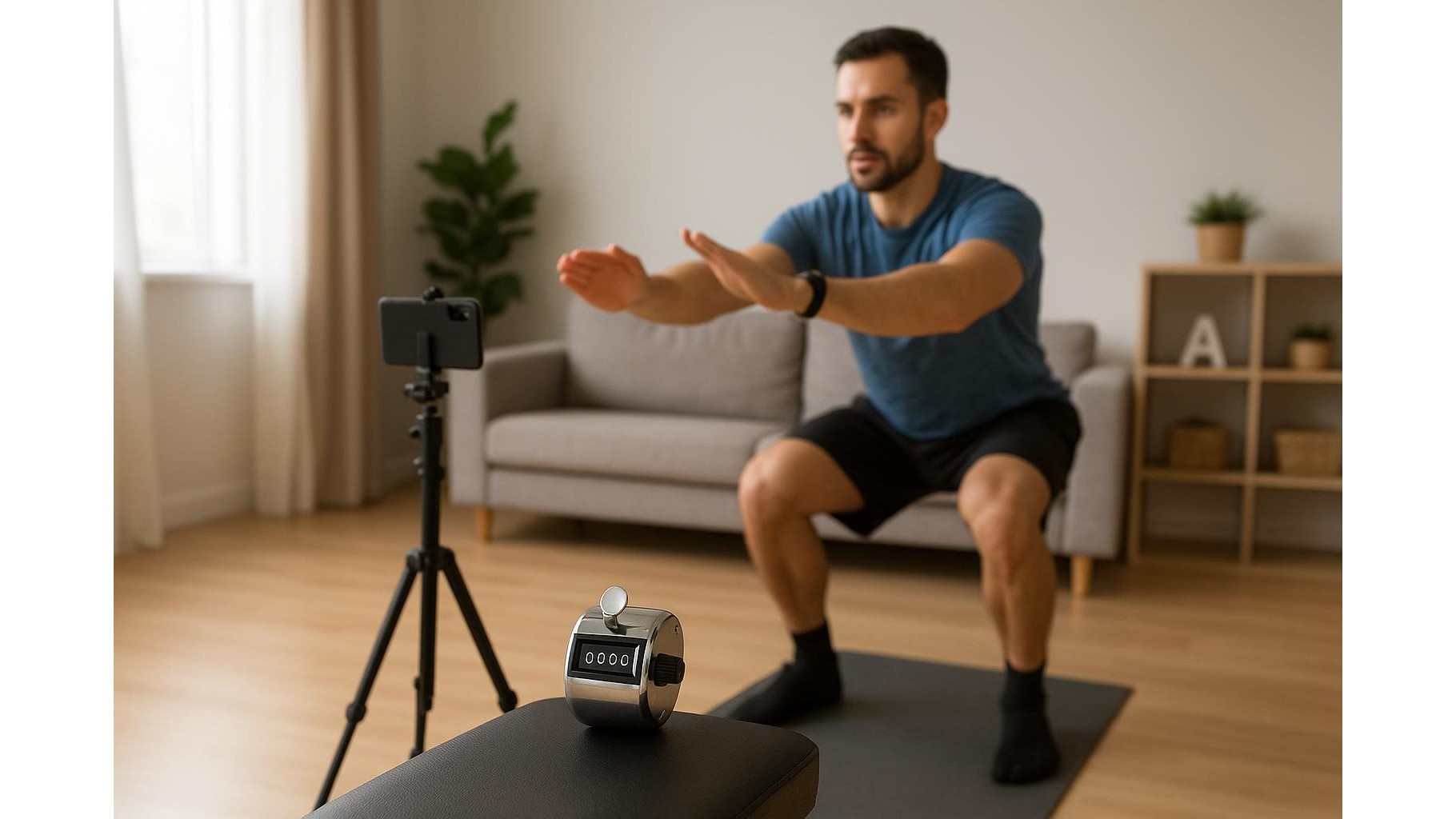 Rep counters for home workouts: camera apps, wearables and manual clickers compared