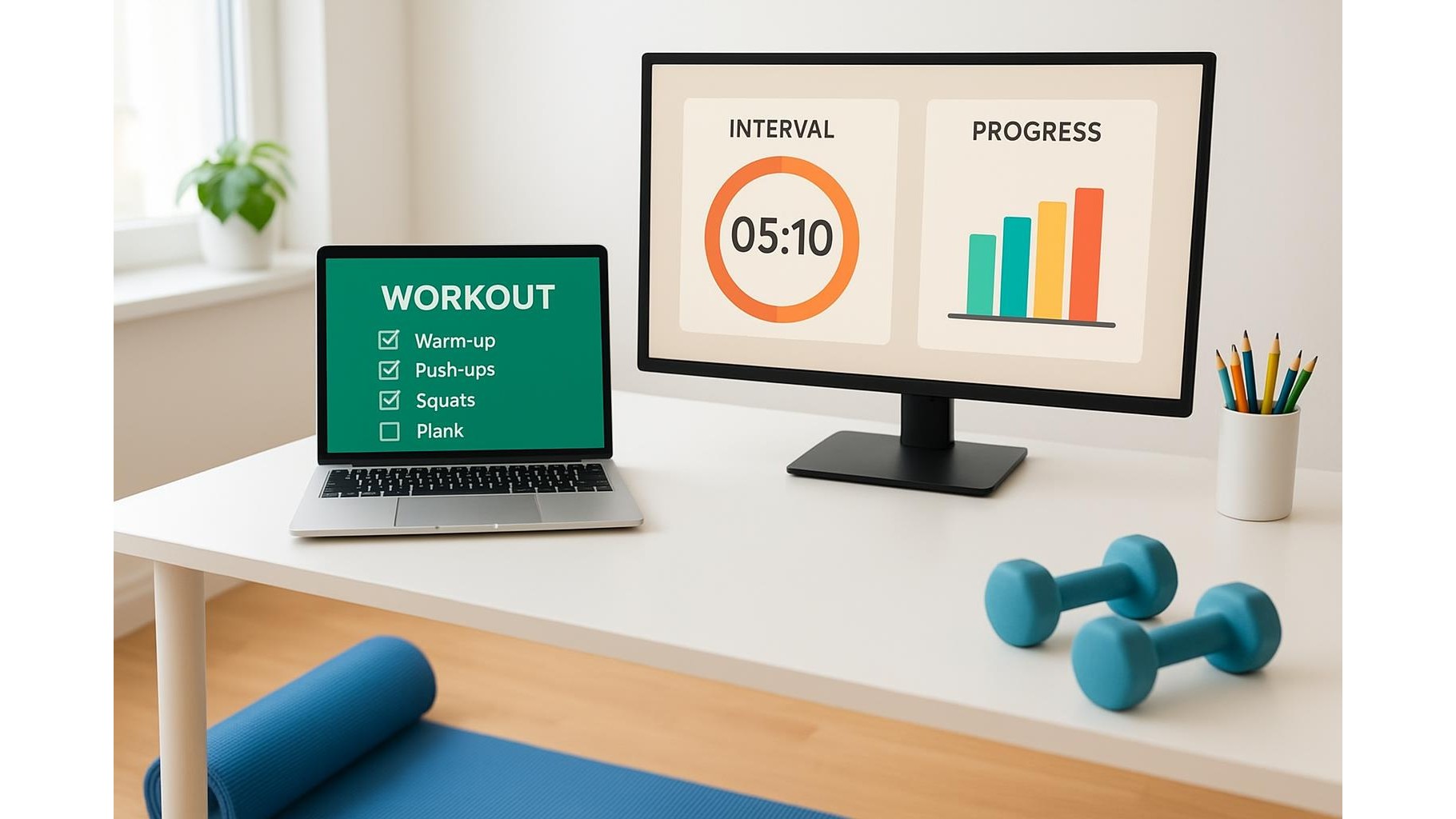 Desktop widgets that keep your home workout plan in sight all day