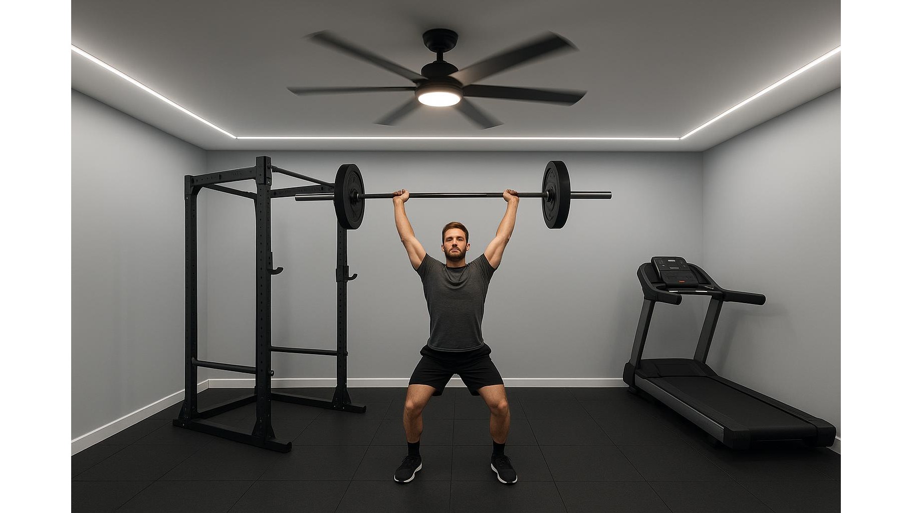 How to choose a compact ceiling fan system to keep your home gym cool and safe