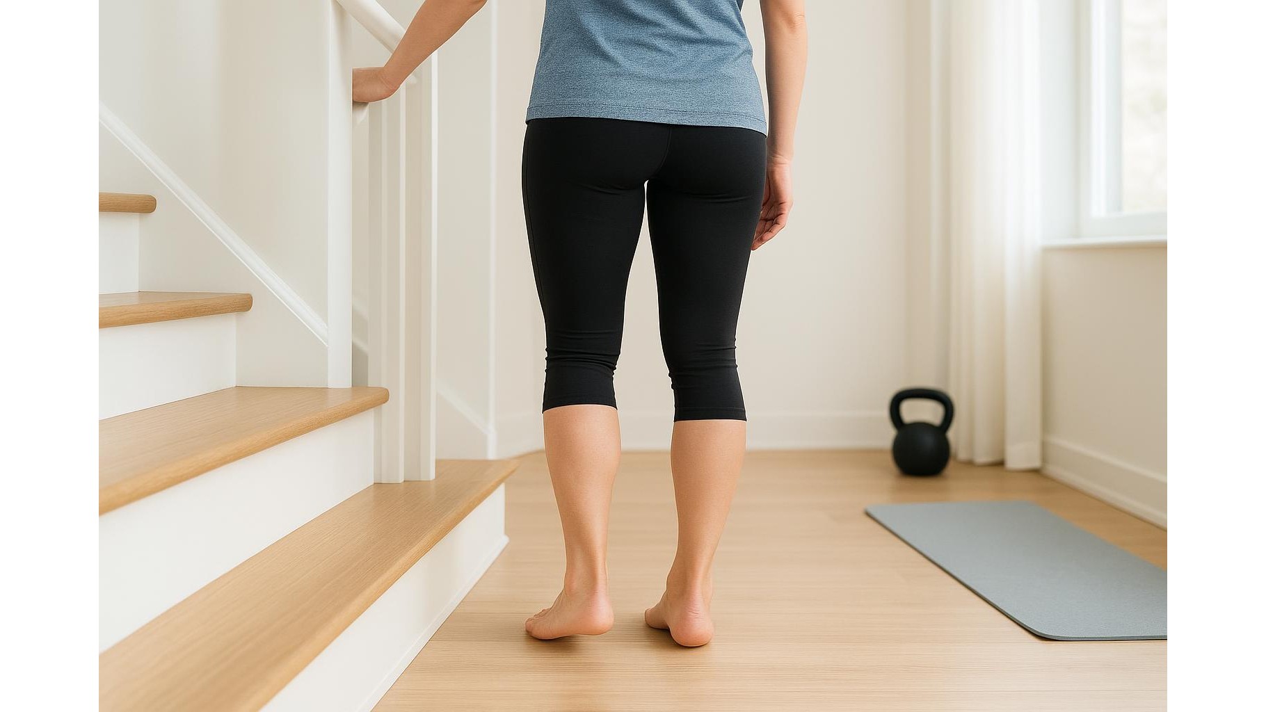 Calf and ankle reset at home: stair-based routine to relieve tight lower legs after training