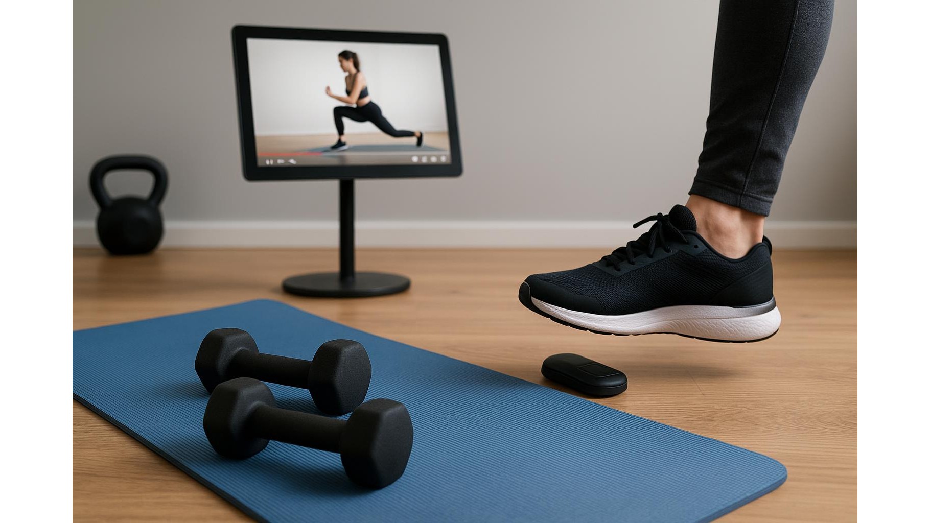 Bluetooth foot pedals to control workout videos hands-free in your home gym